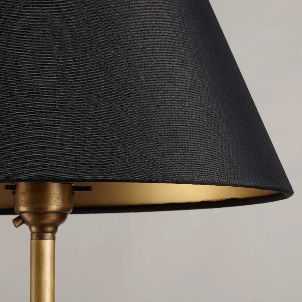 20cm empire lampshade in black silk with Glasgow gold interior - Image 2