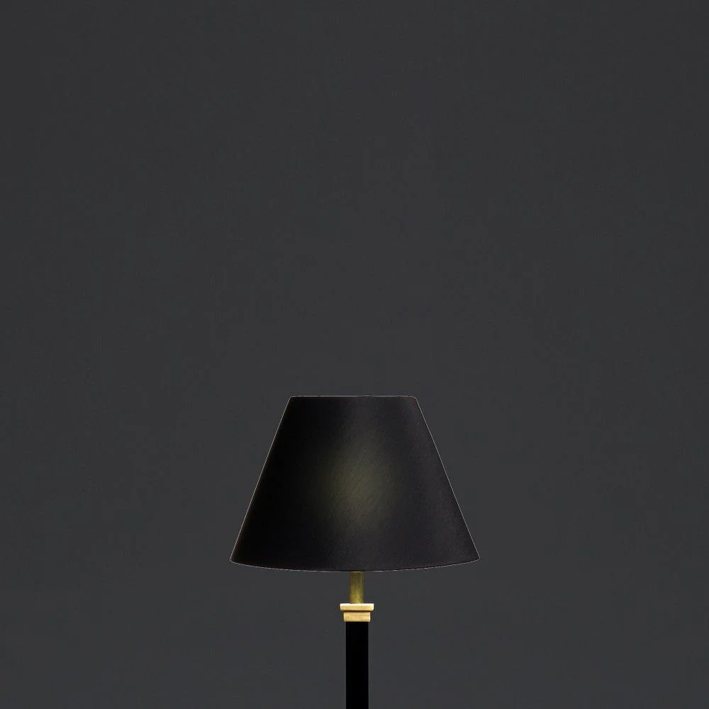 20cm empire lampshade in black silk with Glasgow gold interior - Image 5
