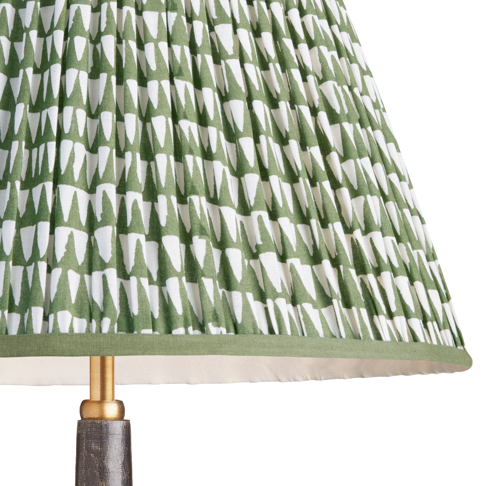 20cm empire lampshade in savannah block printed cotton in green - Image 2