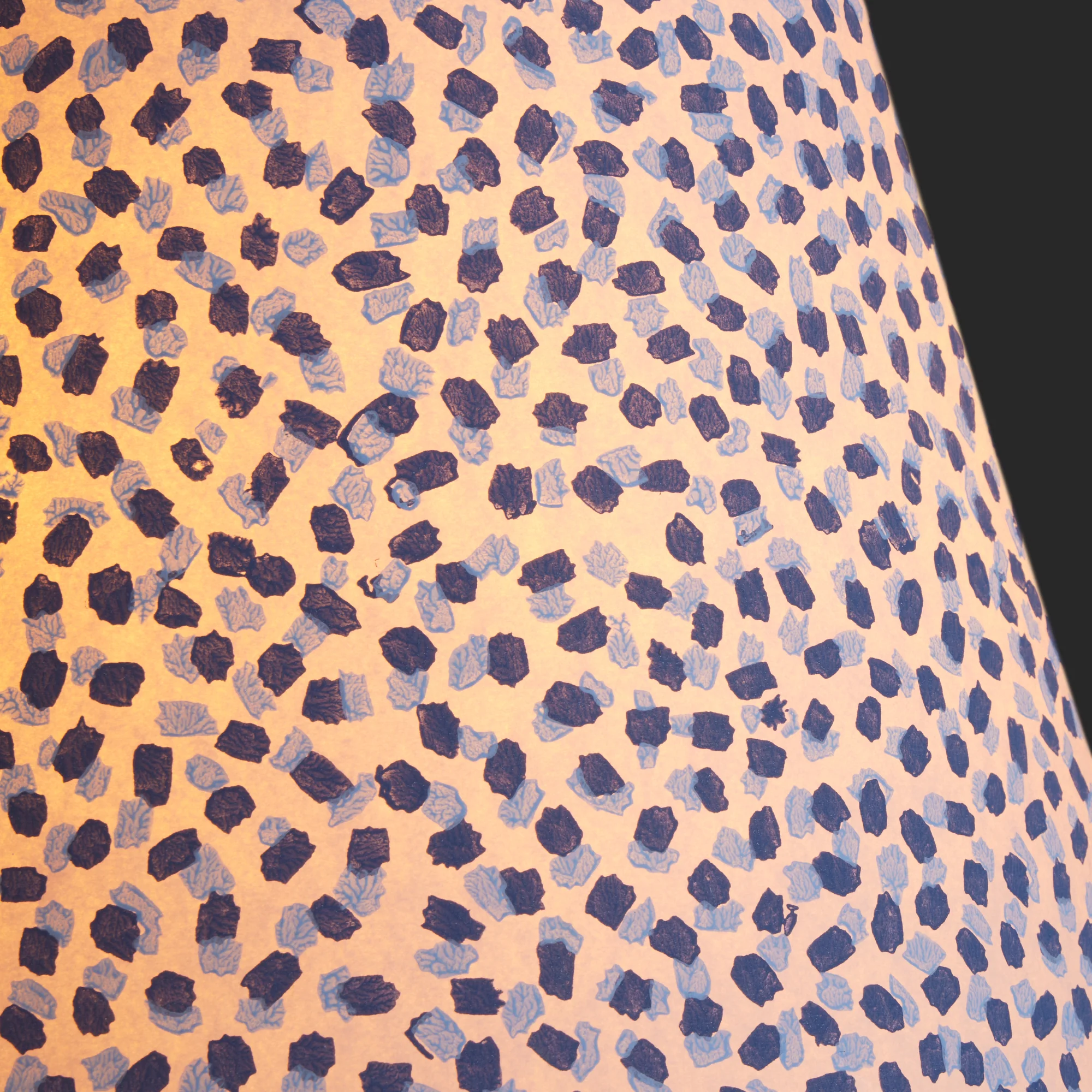 20cm empire shade in blue and indigo Polka Dot paper by GP & J Baker - Image 3