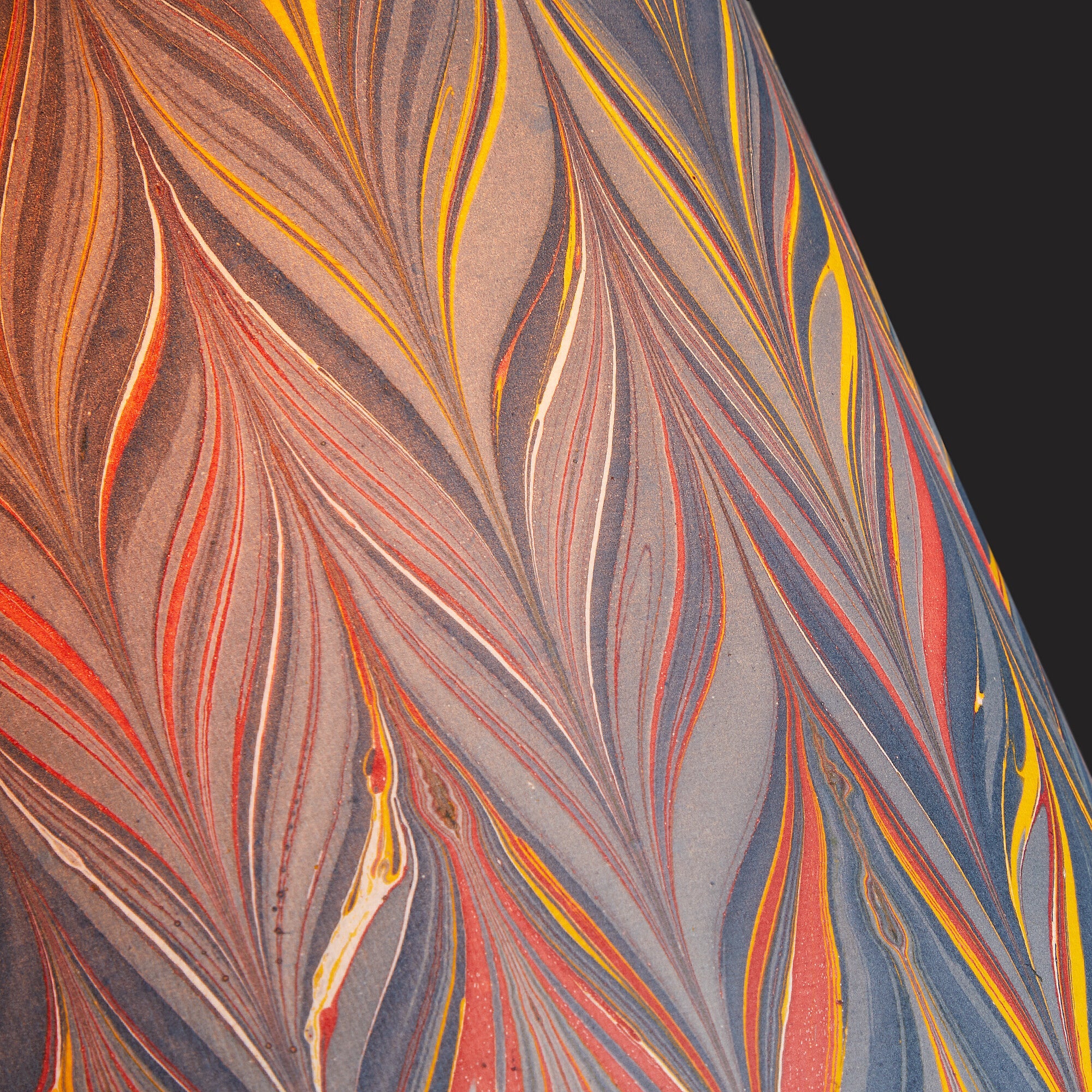 20cm empire shade in blue, yellow and red Brenta hand made marble paper - Image 3