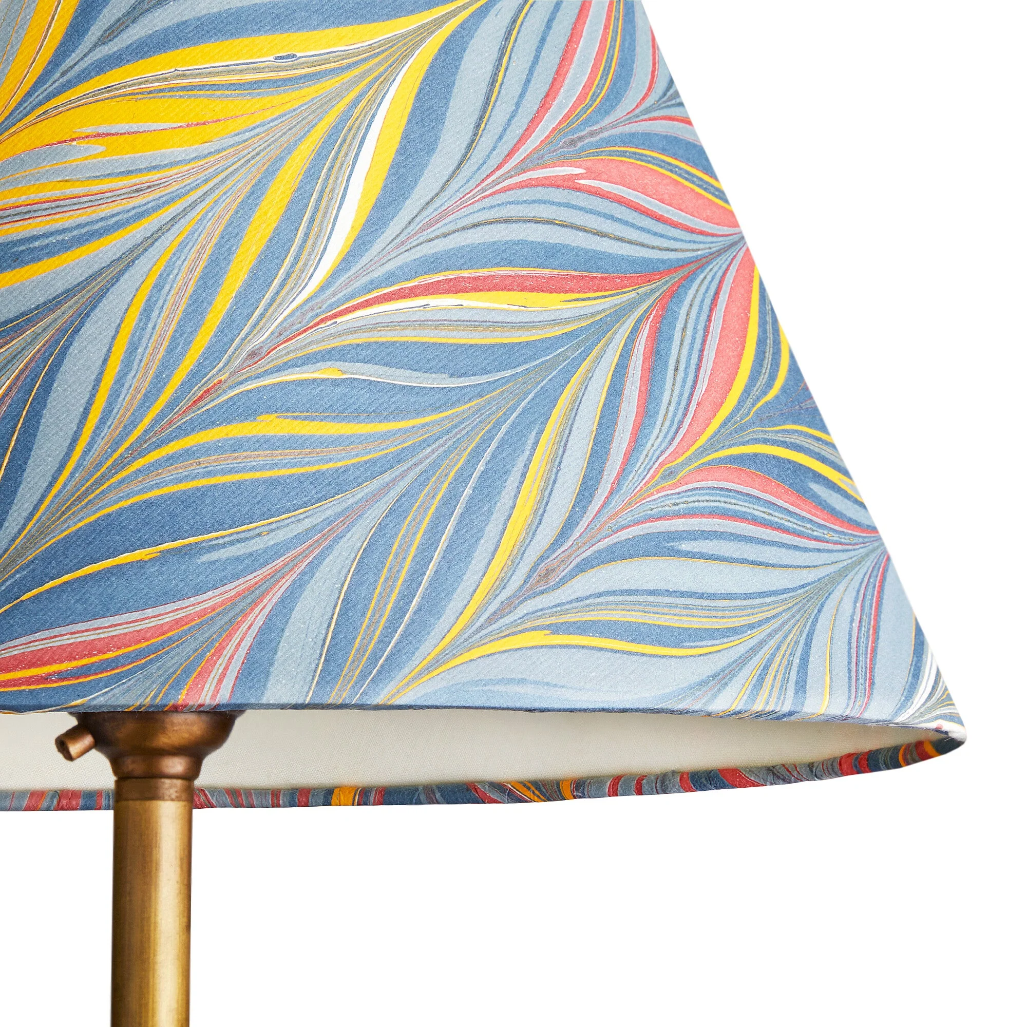 20cm empire shade in blue, yellow and red Brenta hand made marble paper - Image 4