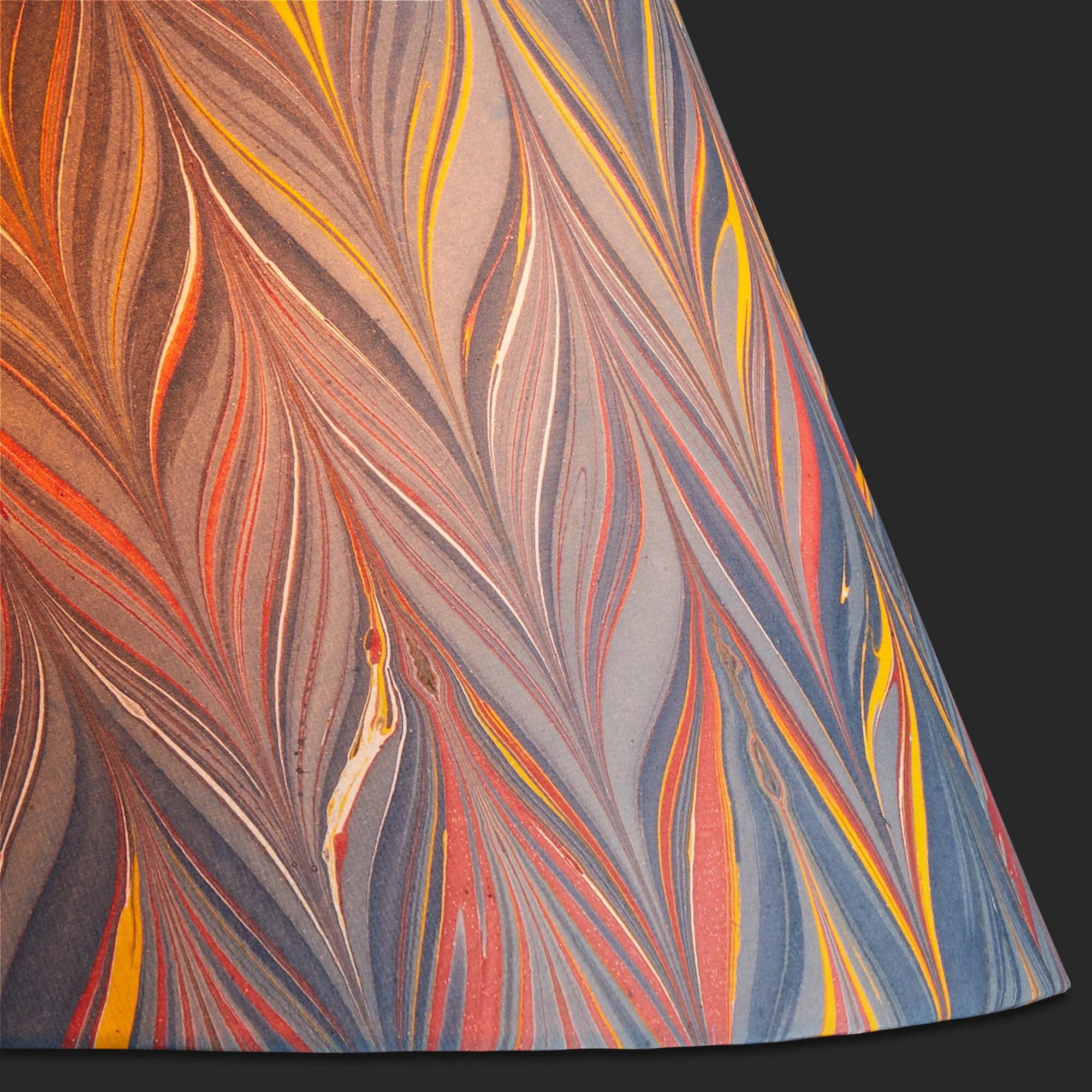 20cm empire shade in blue, yellow and red Brenta hand made marble paper - Image 6