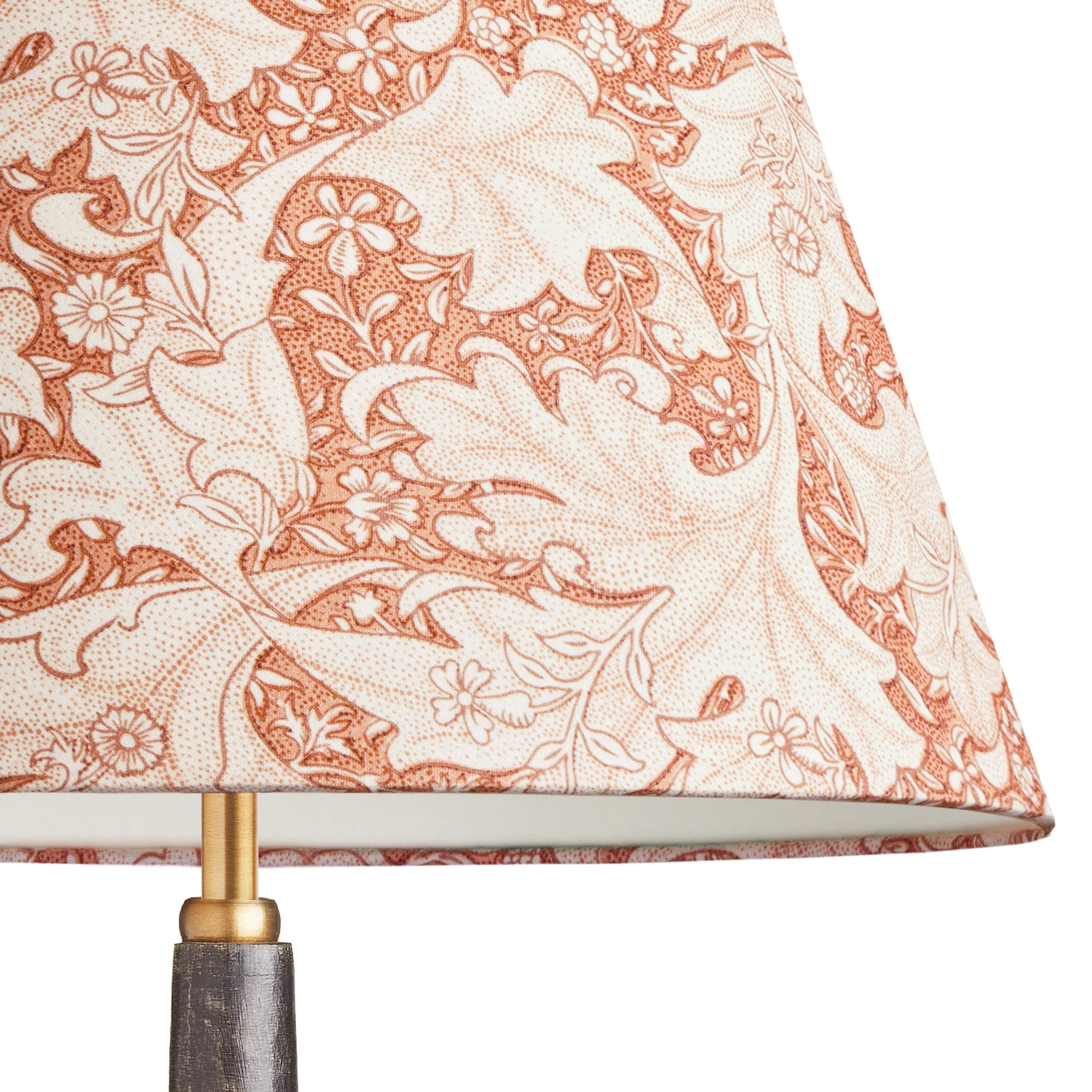 20cm empire shade in brick dust Wallflower printed cotton by Morris & Co. - Image 2