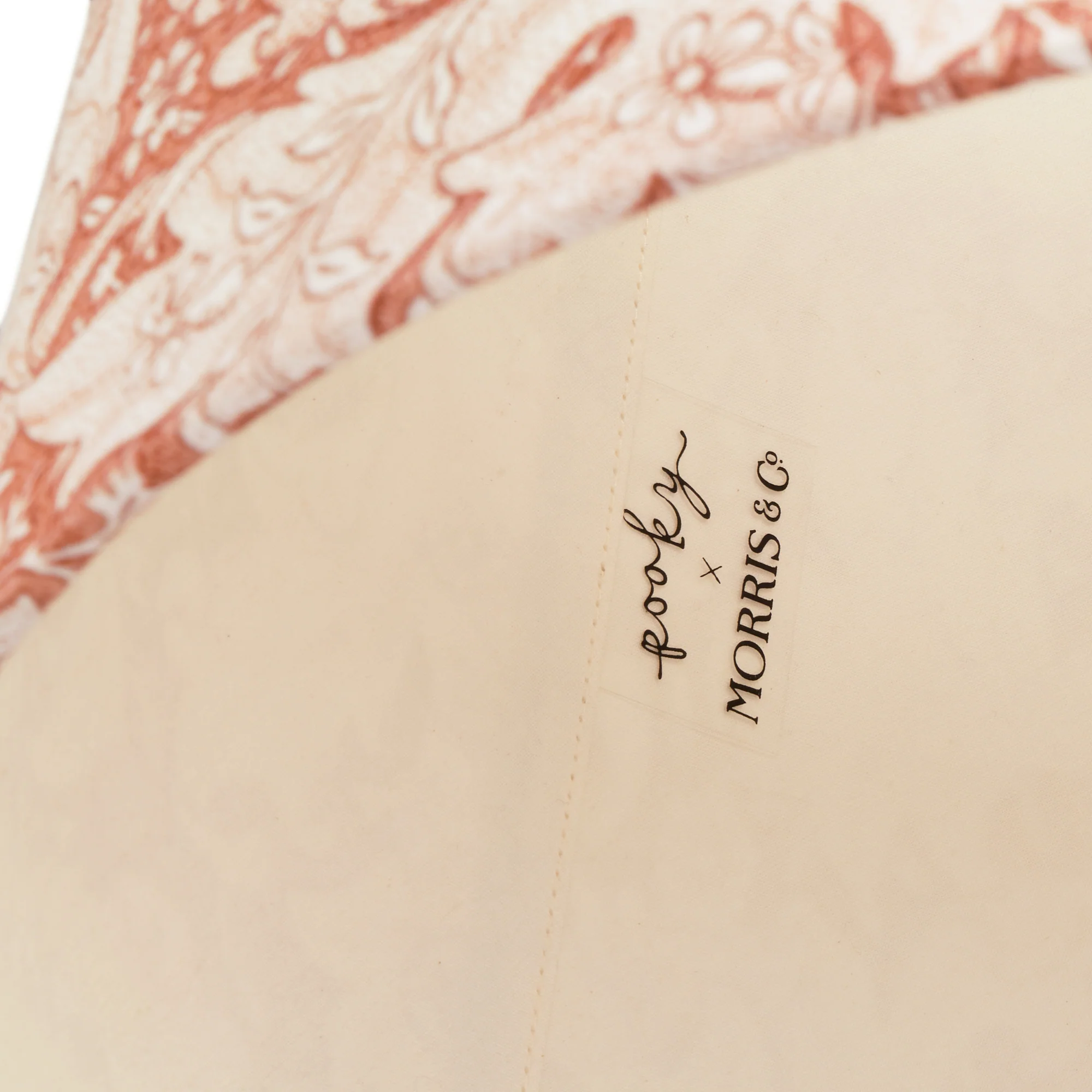 20cm empire shade in brick dust Wallflower printed cotton by Morris & Co. - Image 4