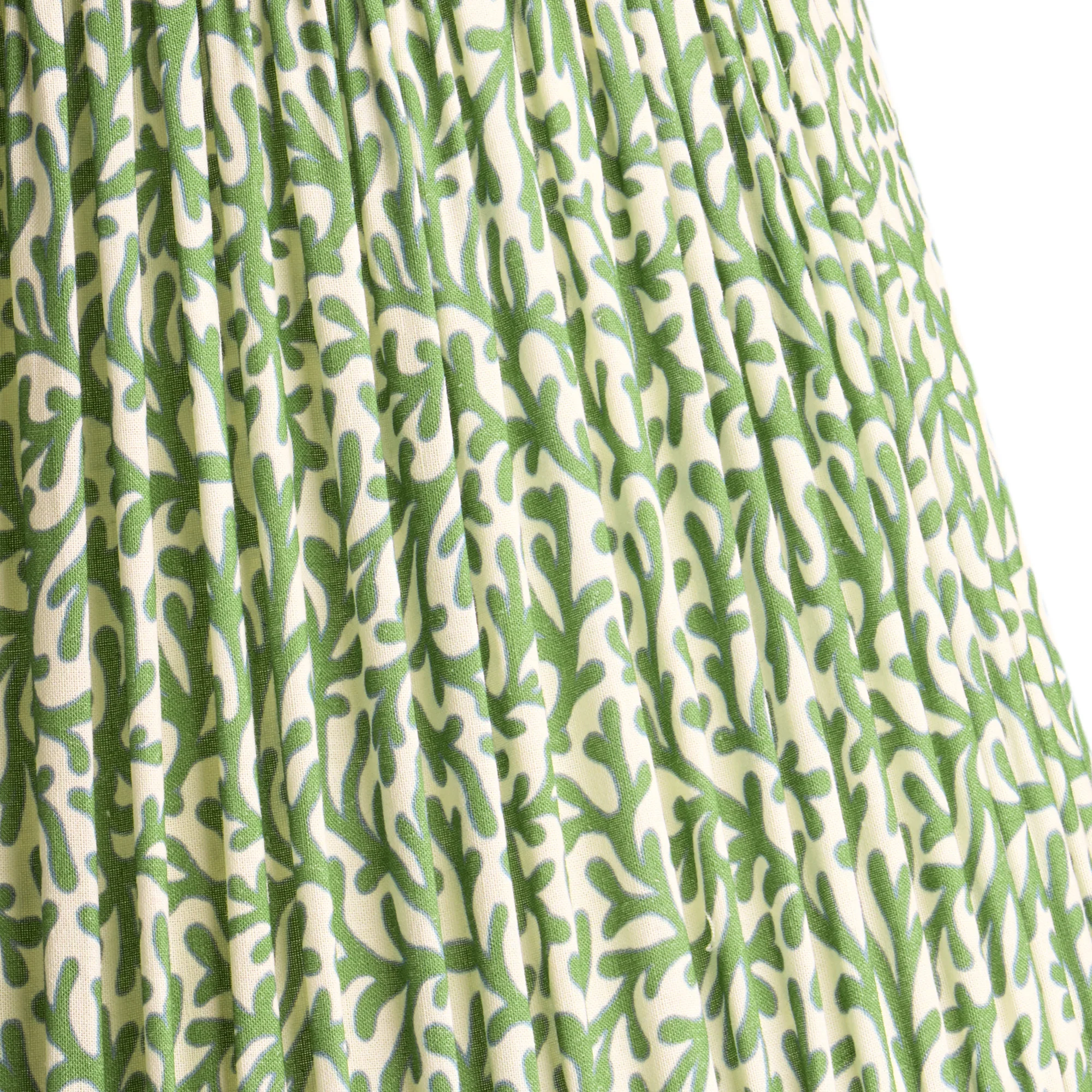 20cm empire shade in green blue Tuffley gathered cotton by GP & J Baker
