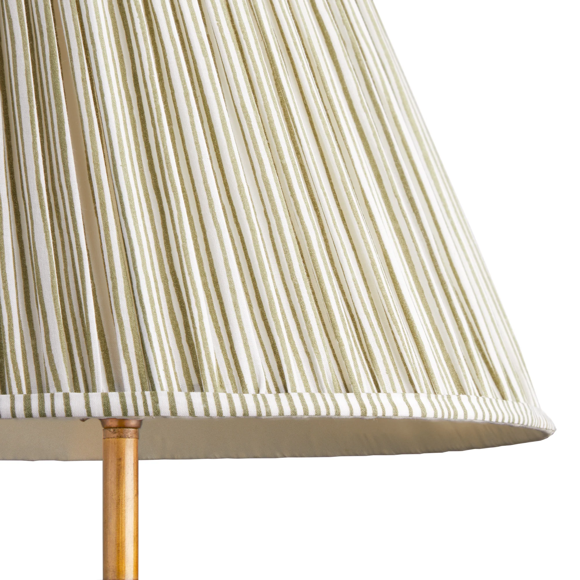 20cm empire shade in green candy stripe block printed cotton - Image 2