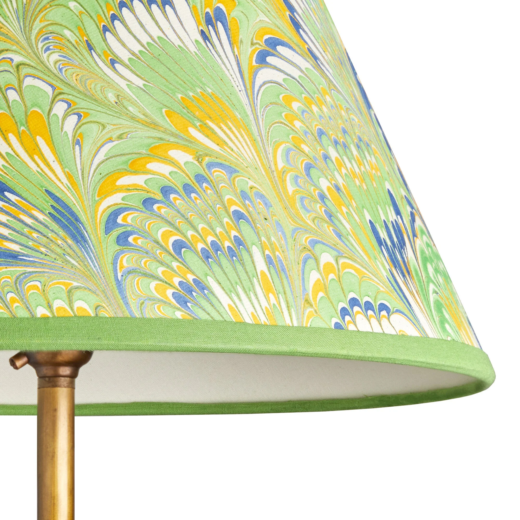 20cm empire shade in green, yellow & blue Piave hand made marble paper - Image 5