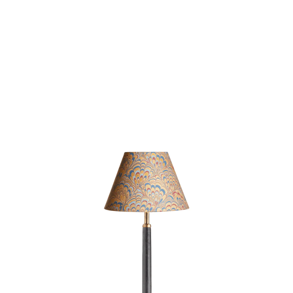 20cm empire shade in hand made marbled paper in golden piave