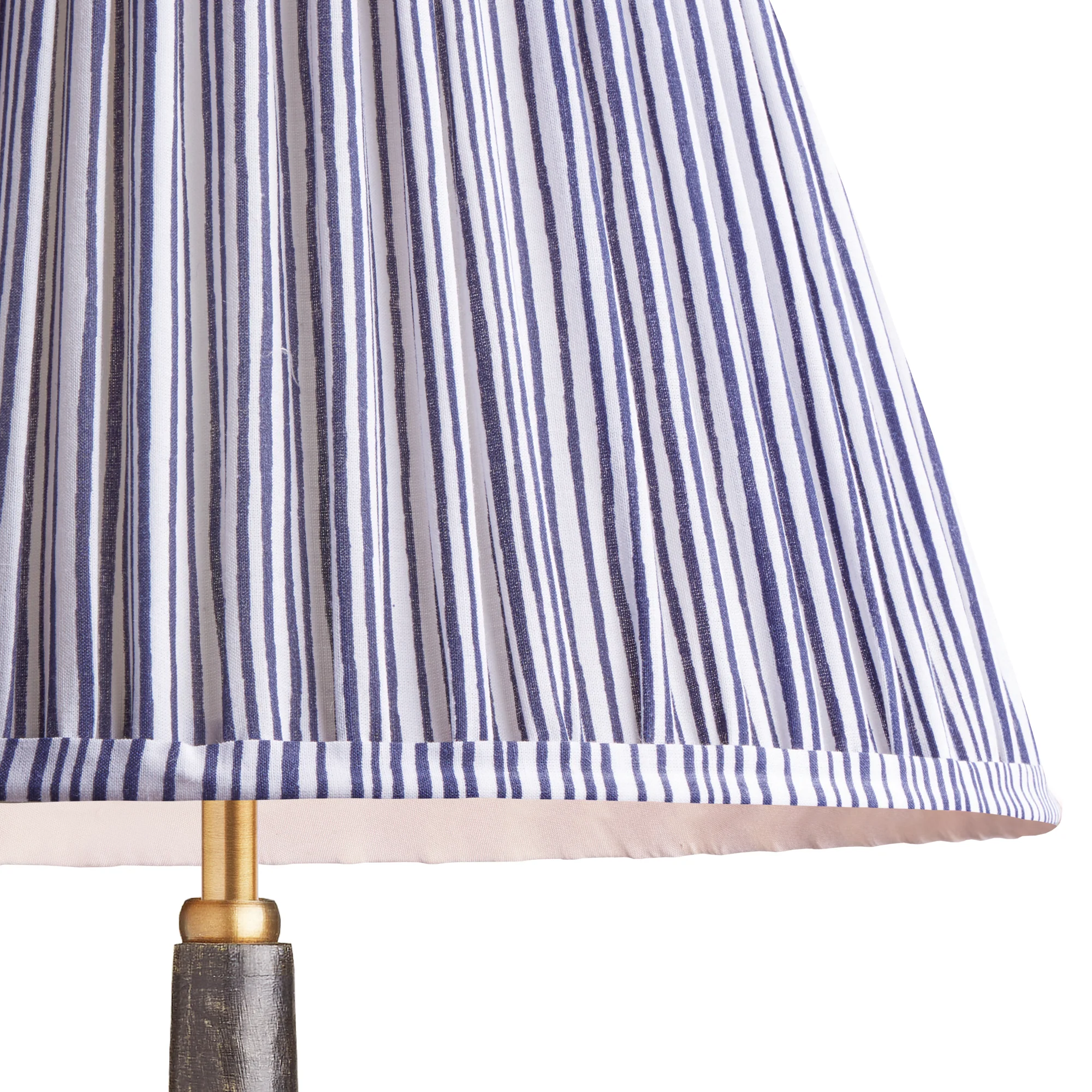 20cm empire shade in navy candy stripe block printed cotton - Image 2