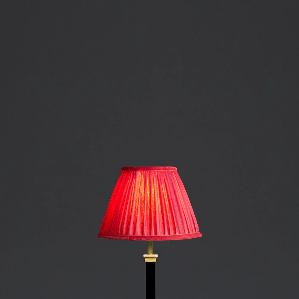 20cm empire shade in ruby silk with velvet tape - Image 2