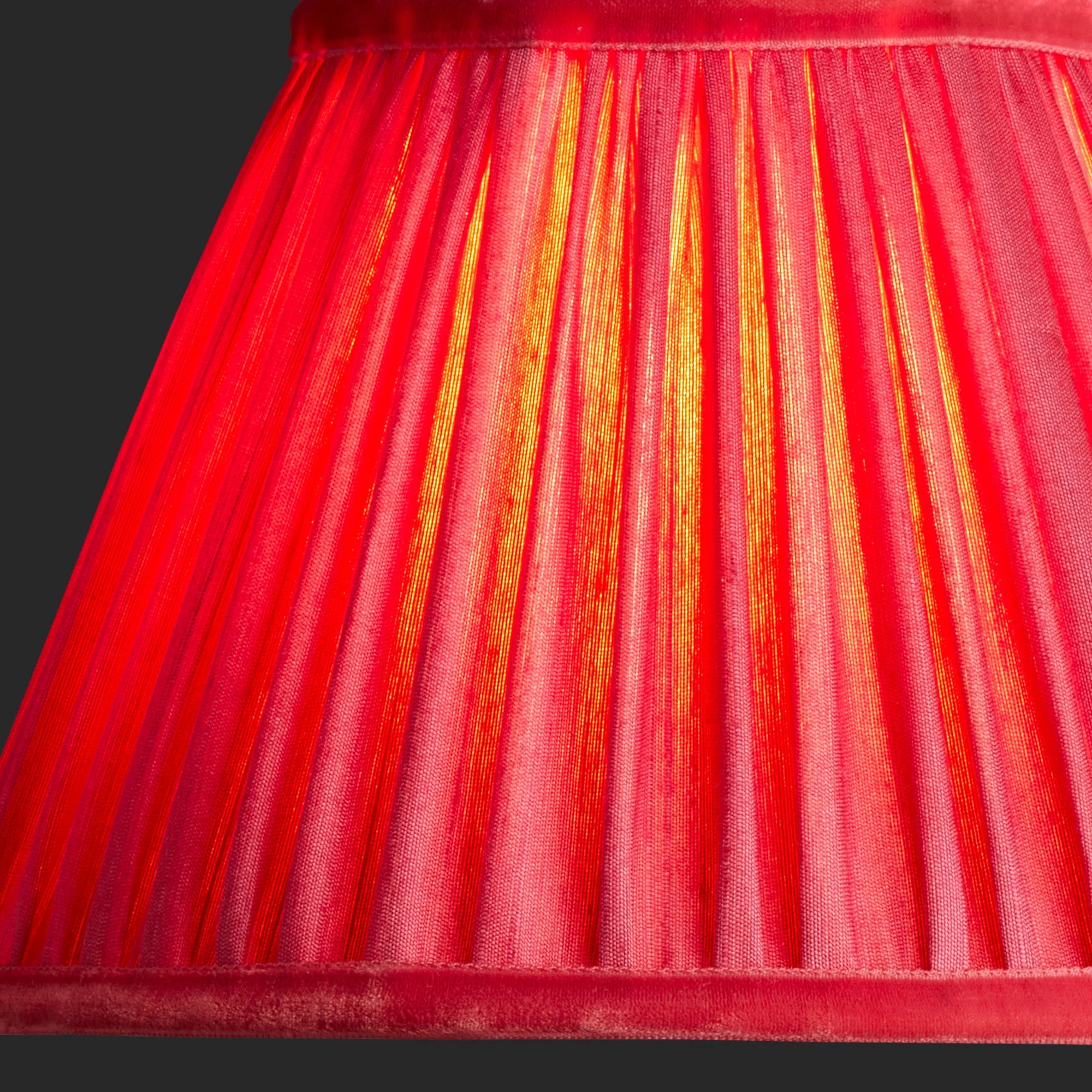 20cm empire shade in ruby silk with velvet tape - Image 4