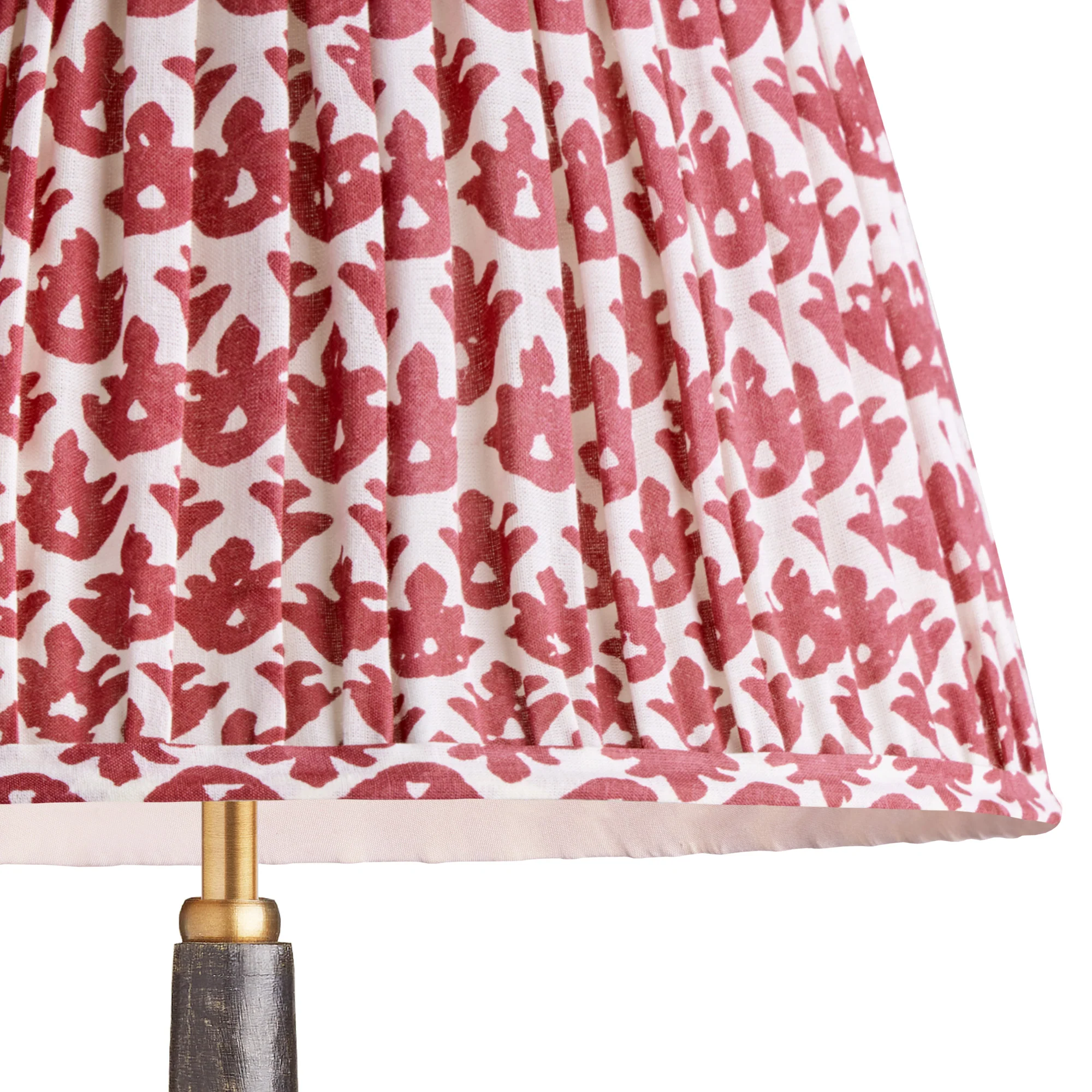 20cm empire shade in temple red block printed cotton - Image 2