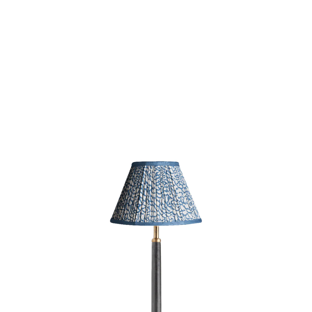 20cm empire shade in Turkish blue fish scales with blue tape