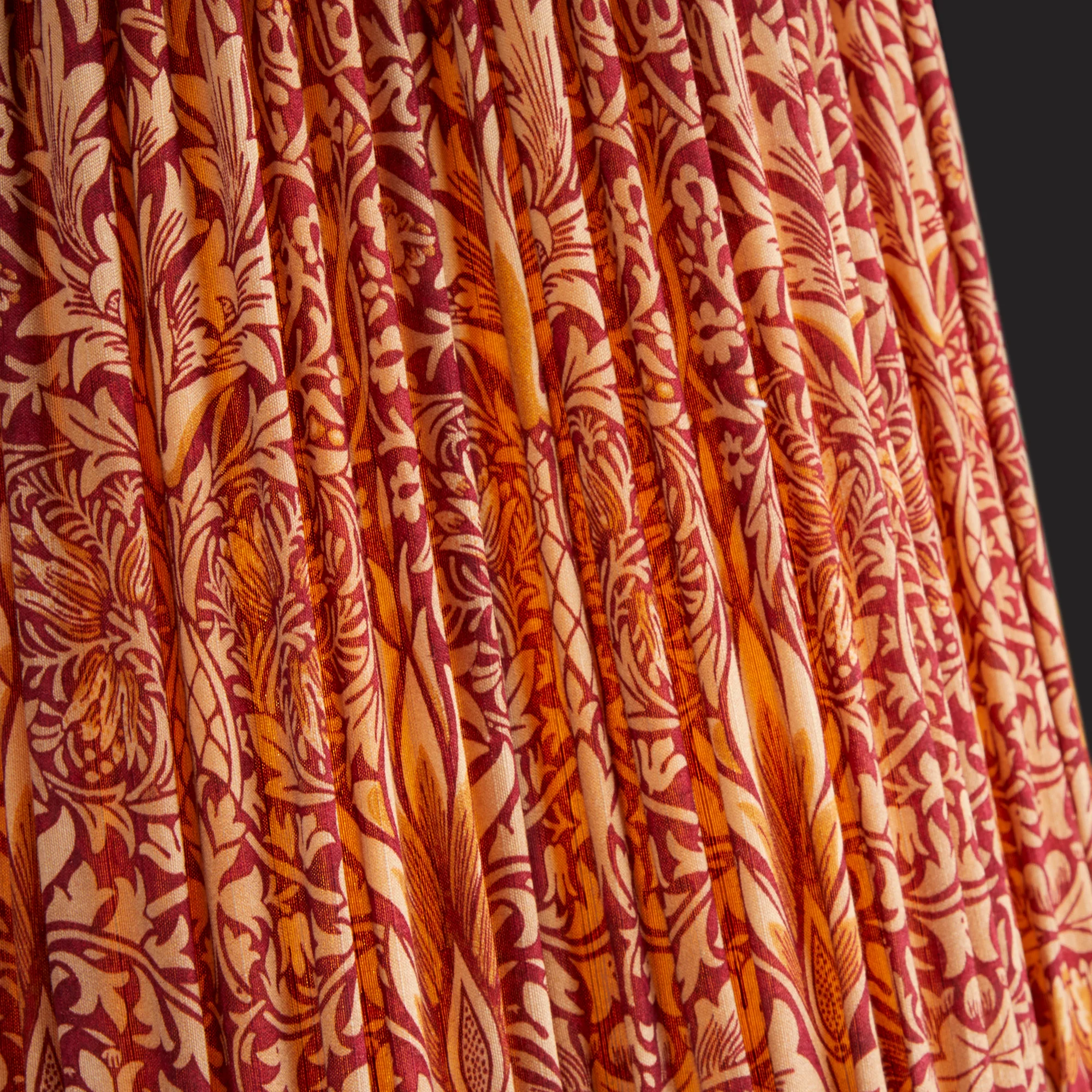 20cm scalloped empire shade in claret & gold silk Snakeshead by Morris & Co. - Image 3