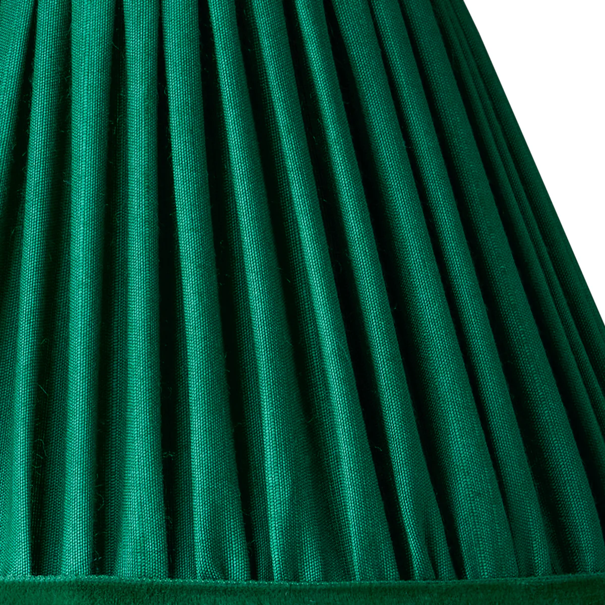 20cm scalloped shade in Emerald silk with velvet tape