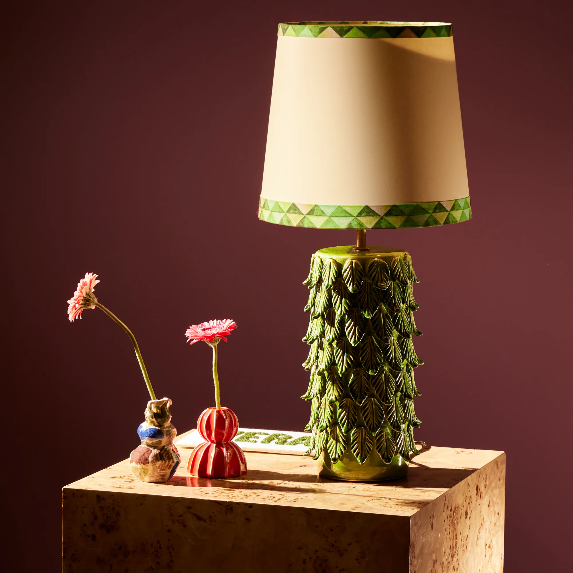 20cm tall tapered shade in green card harlequin by Matthew Williamson - Image 5
