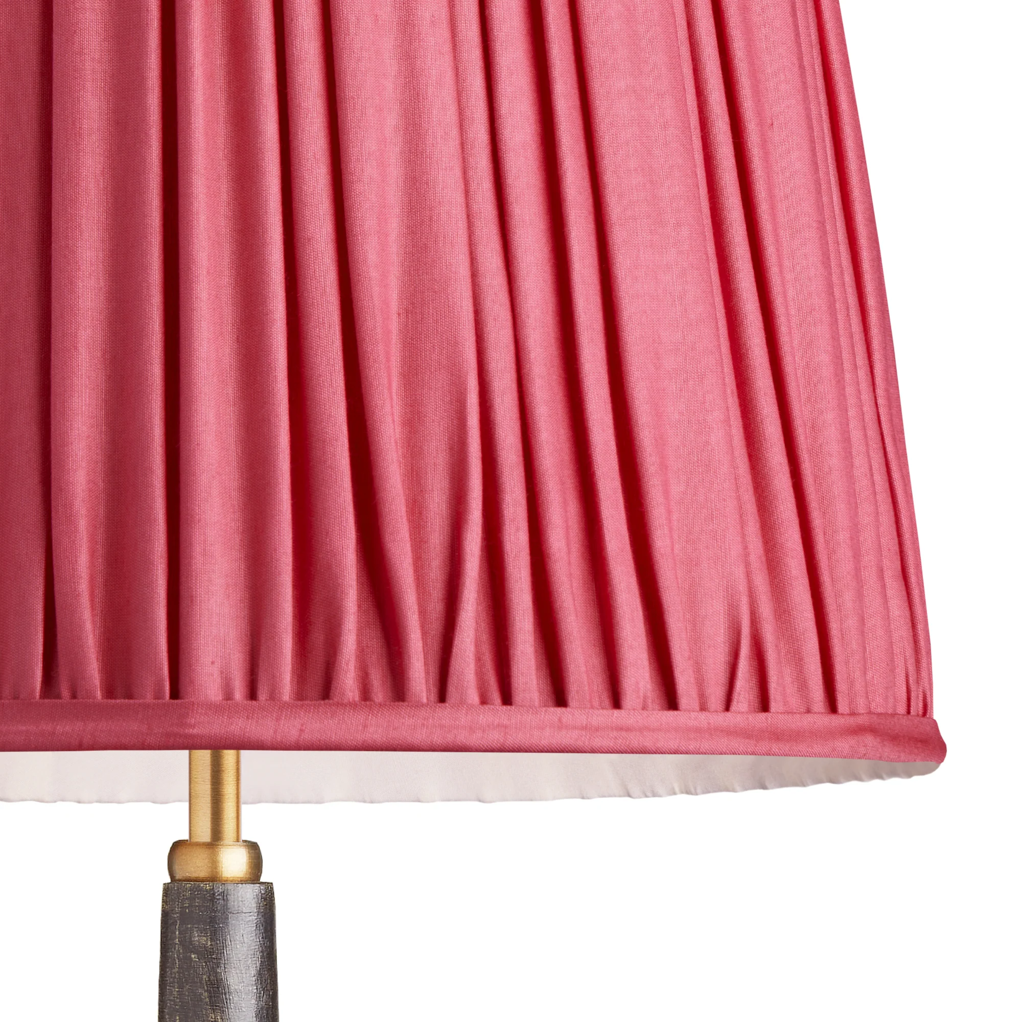 20cm tall tapered gathered lampshade in raspberry taj silk - Image 2
