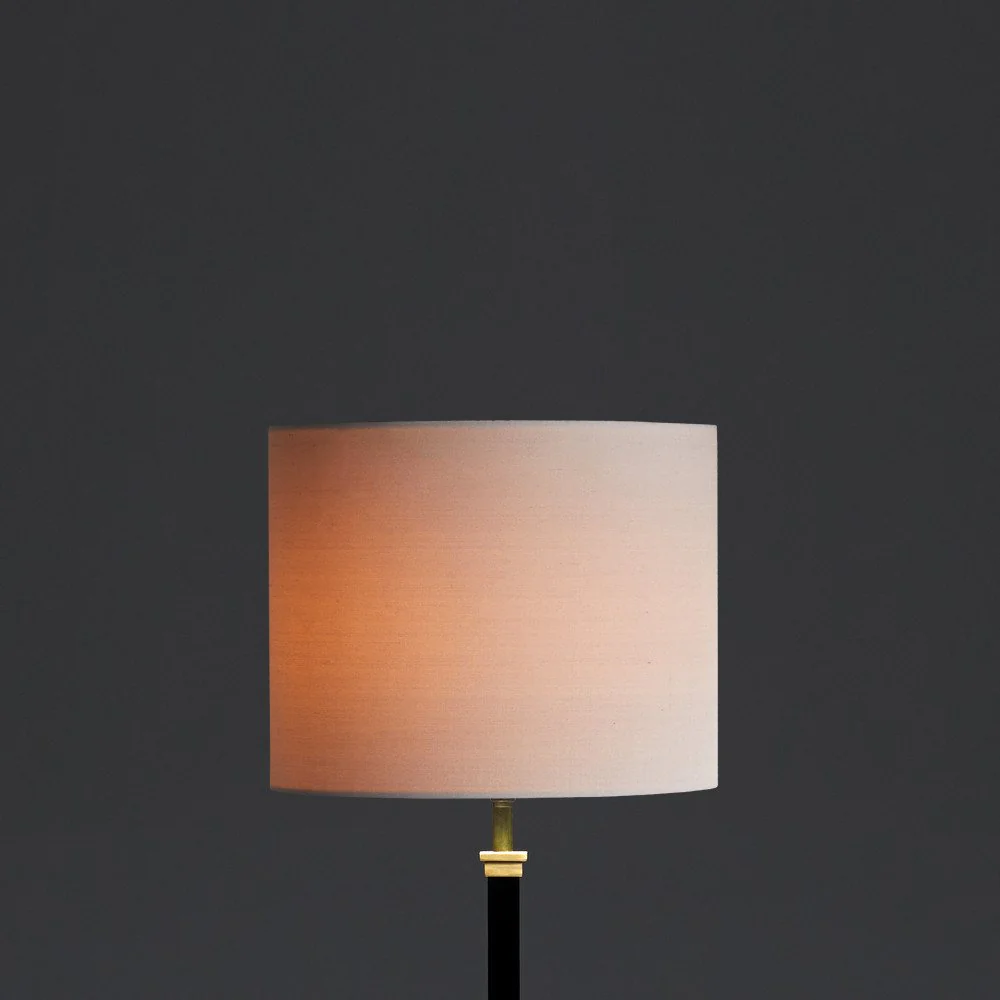 25cm drum shade in pewter dupion silk - Image 5