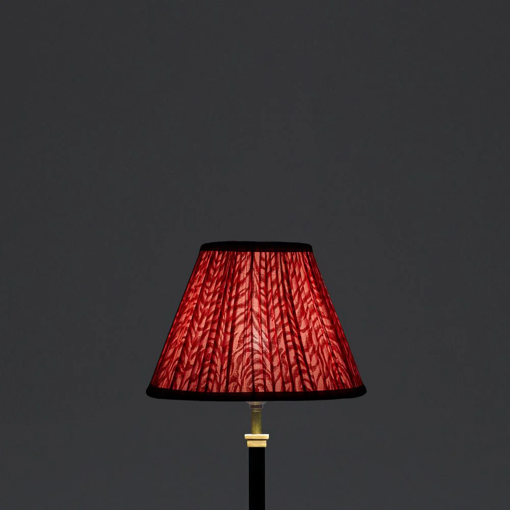 25cm empire gathered lampshade in angel block printed cotton - Image 3