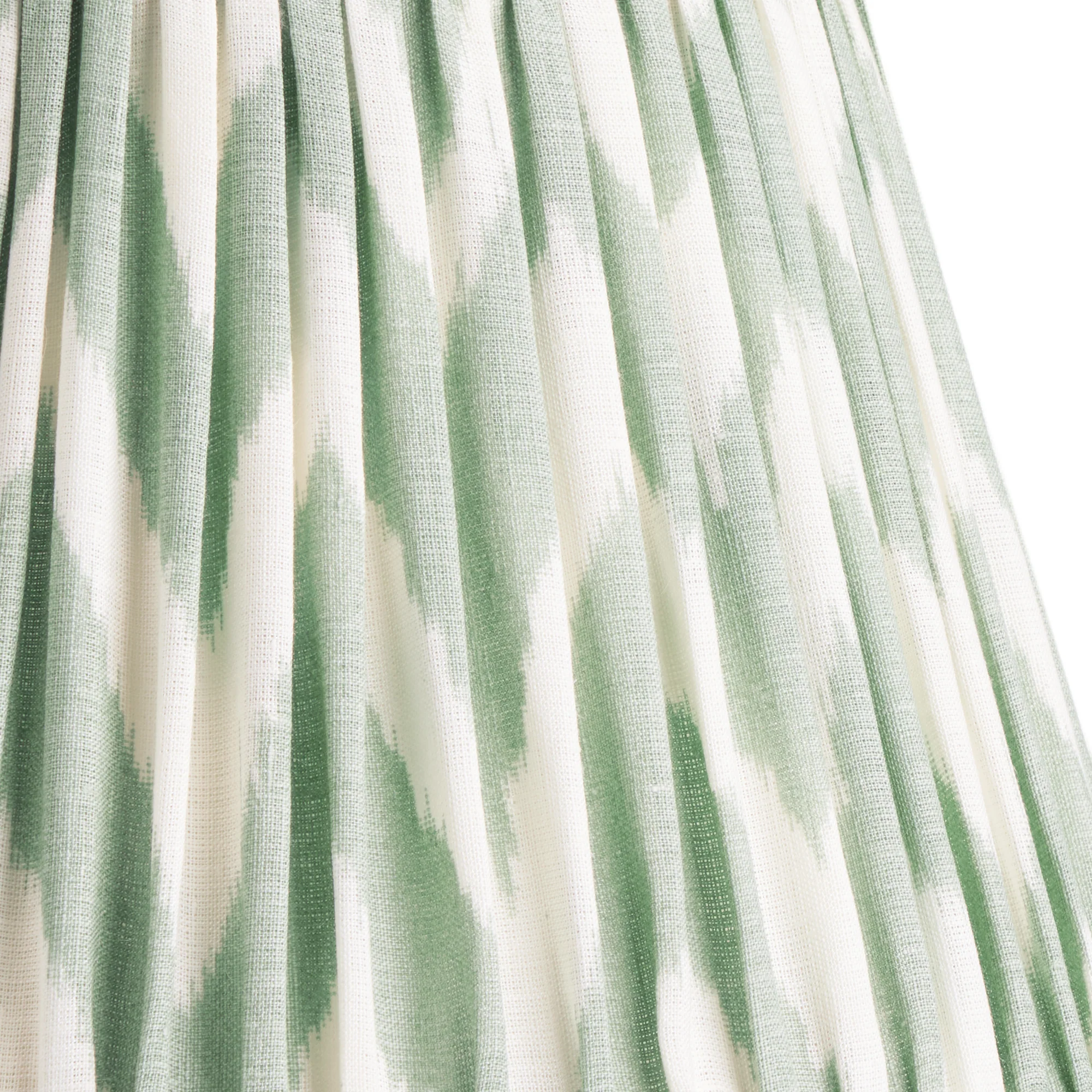 25cm empire gathered lampshade in eau de nil printed linen ikat