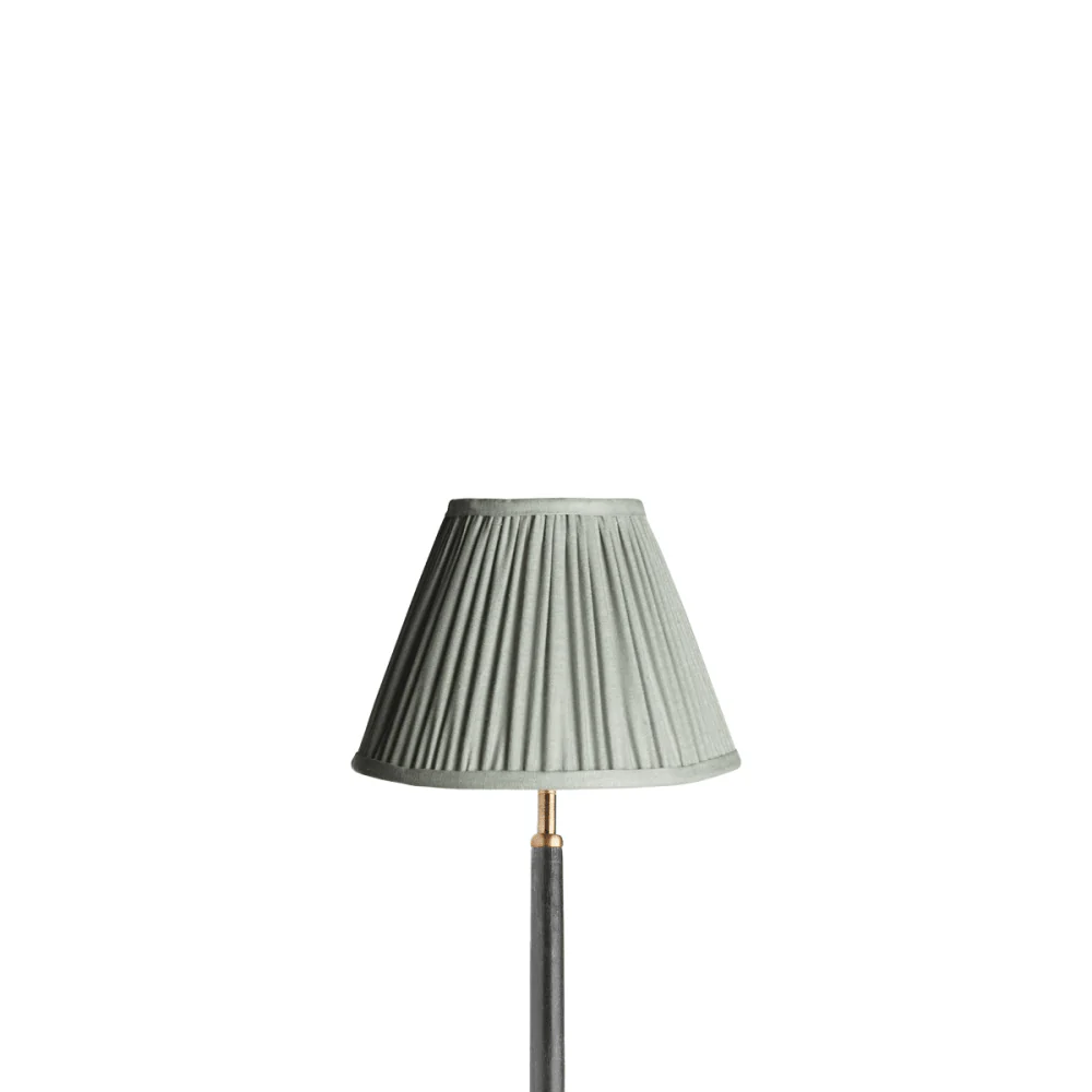 25cm empire gathered lampshade in smog stonewashed linen