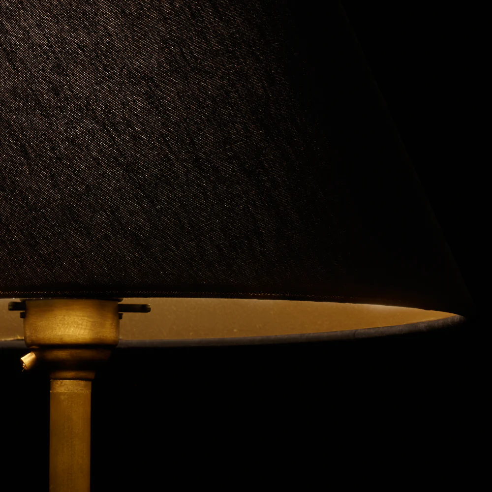 25cm empire lampshade in black with Glasgow gold interior - Image 3