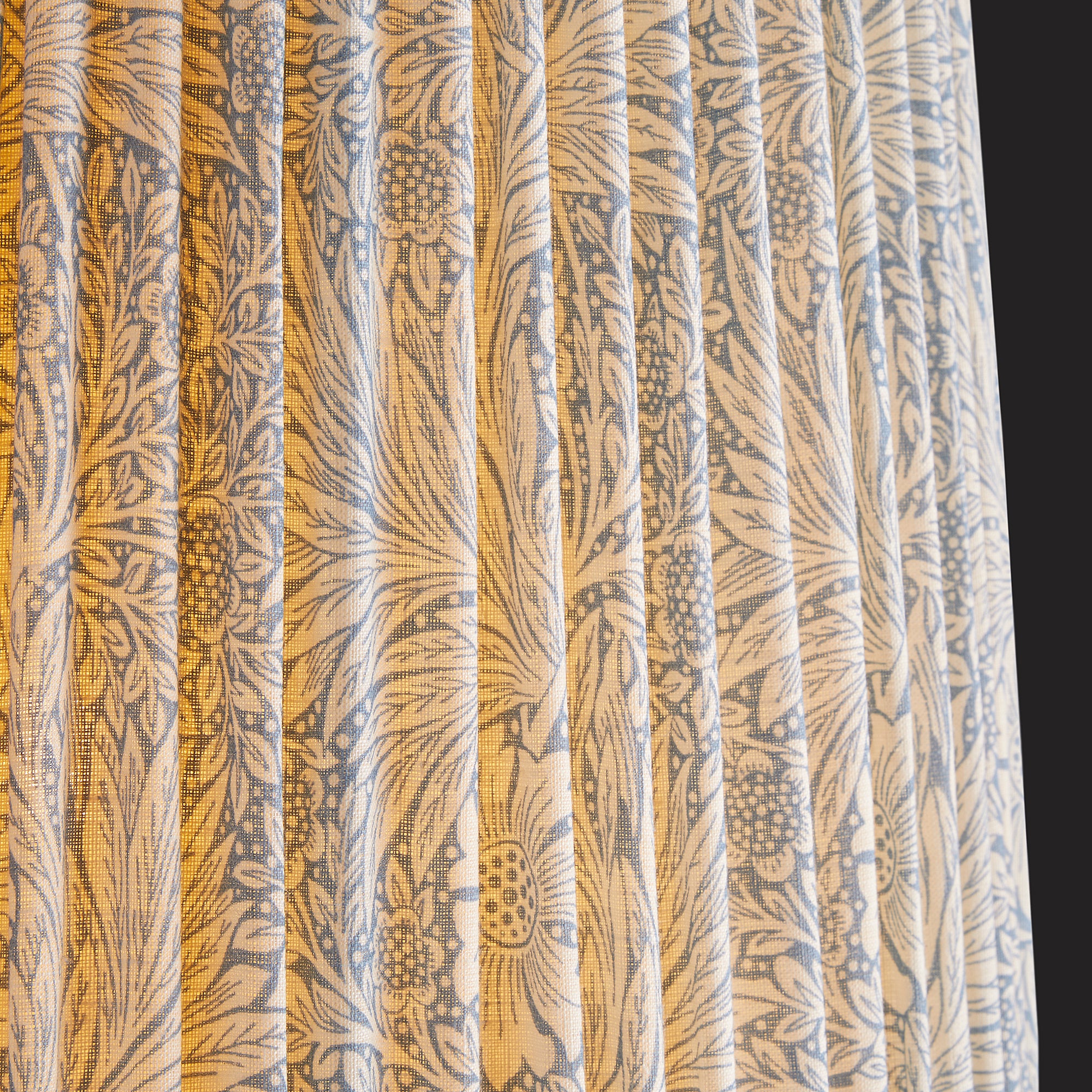 25cm empire shade in China blue Marigold linen by Morris & Co. - Image 3