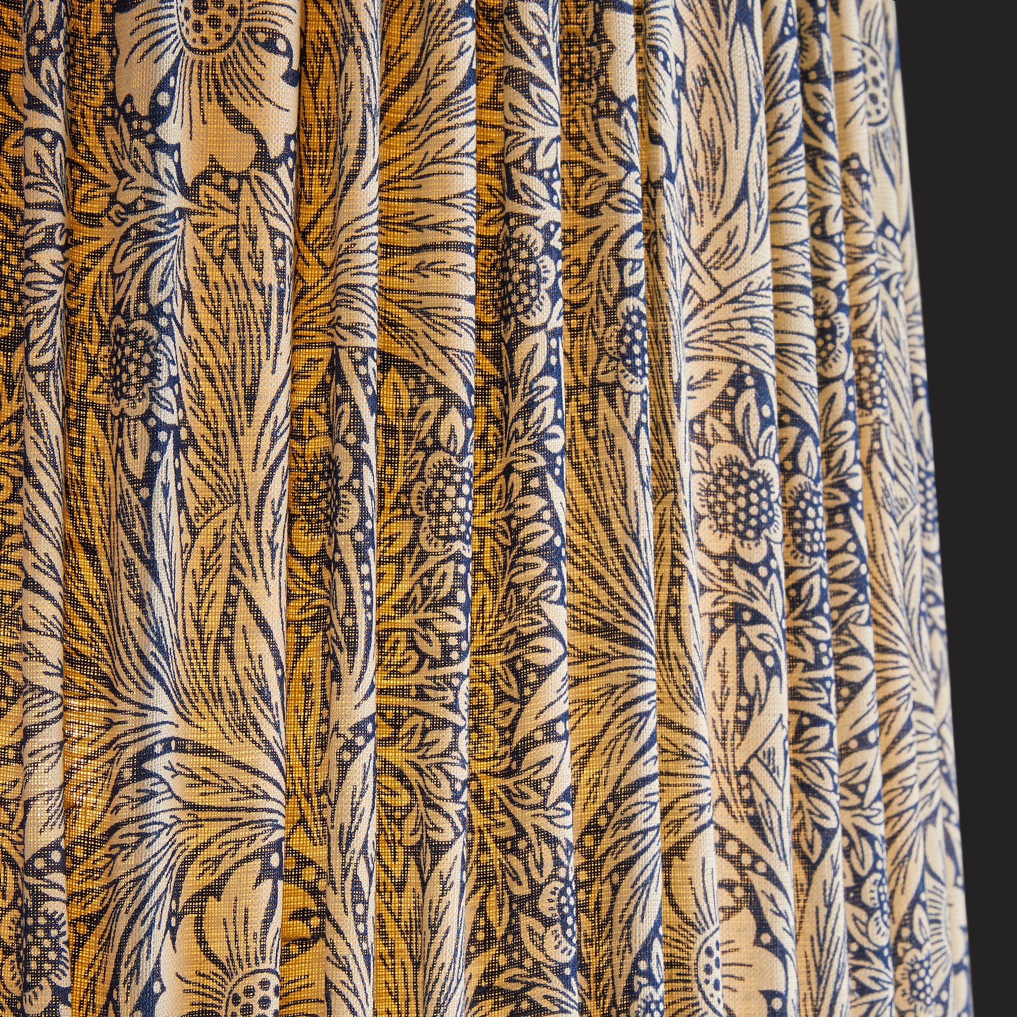 25cm empire shade in indigo Marigold linen by Morris & Co. - Image 3