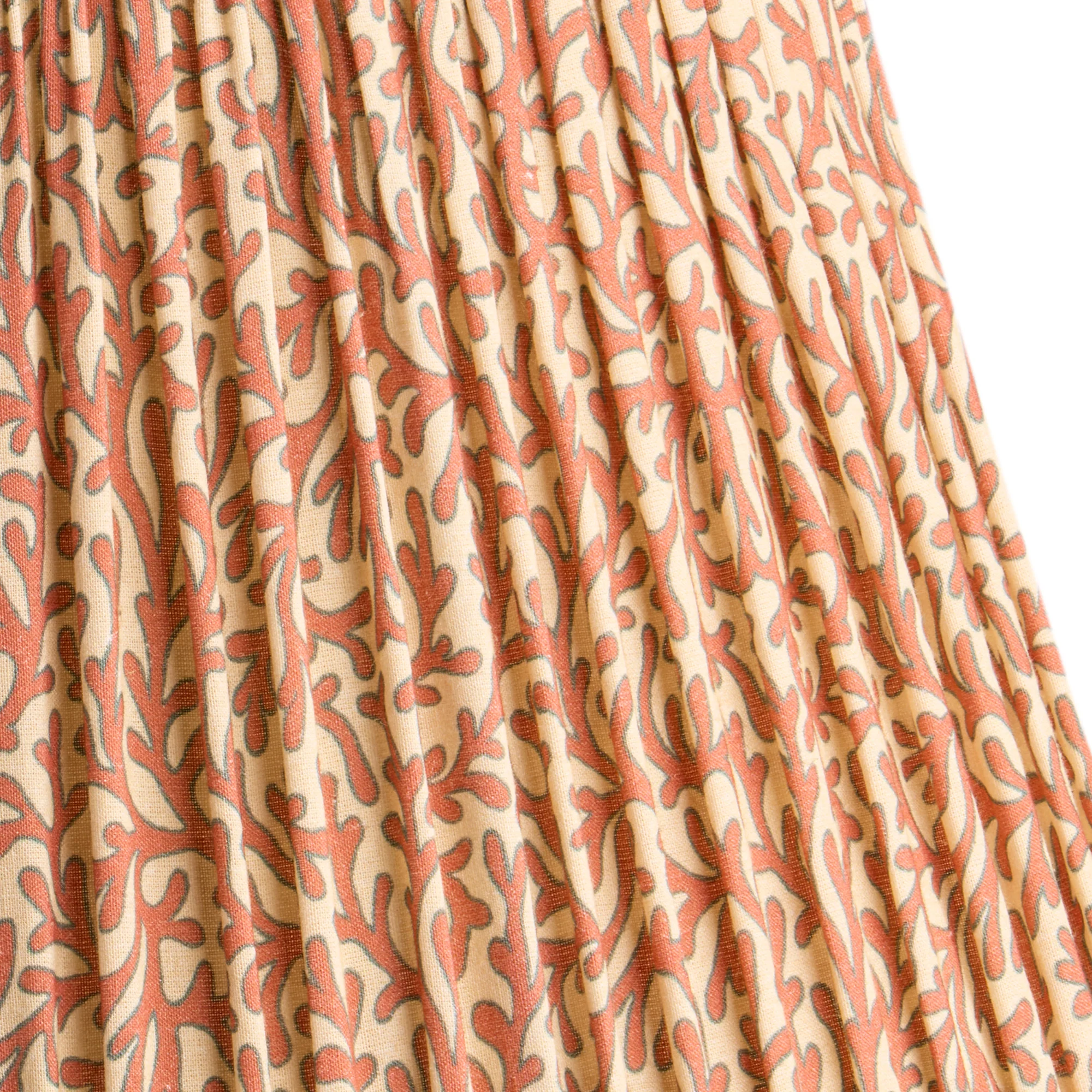 25cm empire shade in red aqua Tuffley gathered cotton by GP & J Baker