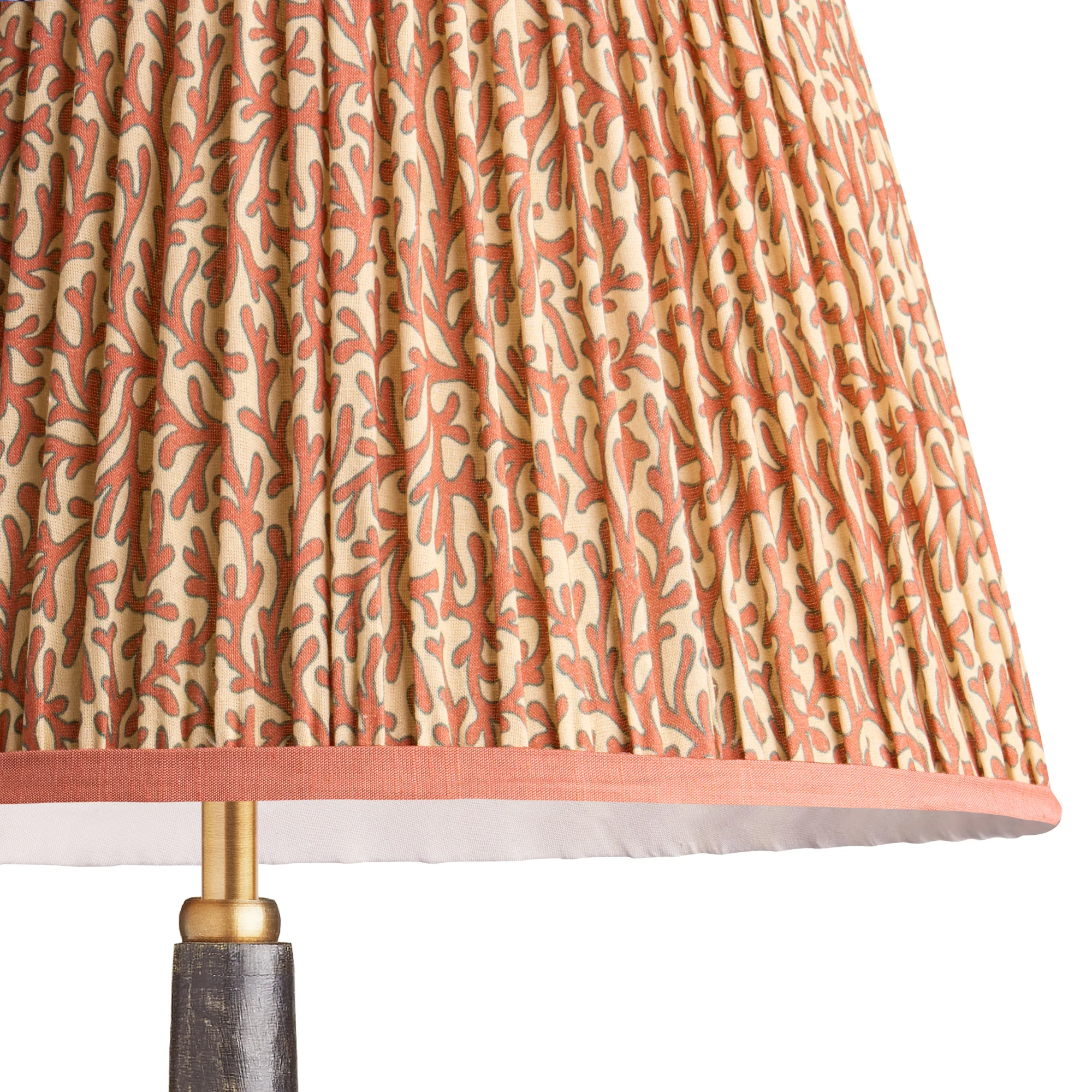 25cm empire shade in red aqua Tuffley gathered cotton by GP & J Baker - Image 2