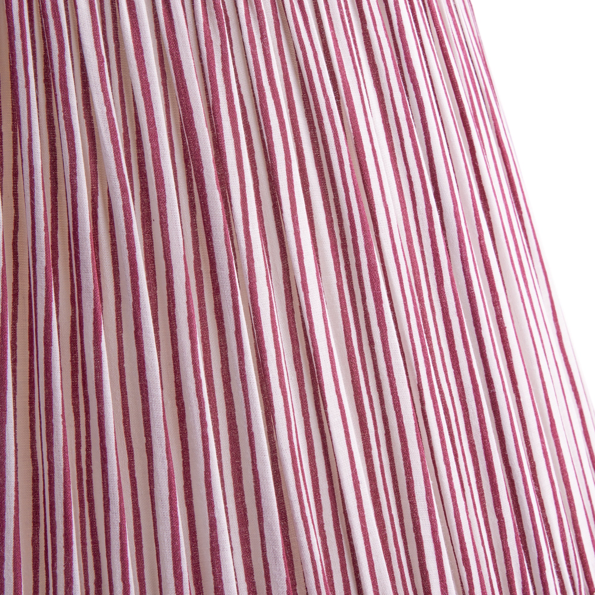 25cm empire shade in ruby candy stripe block printed cotton