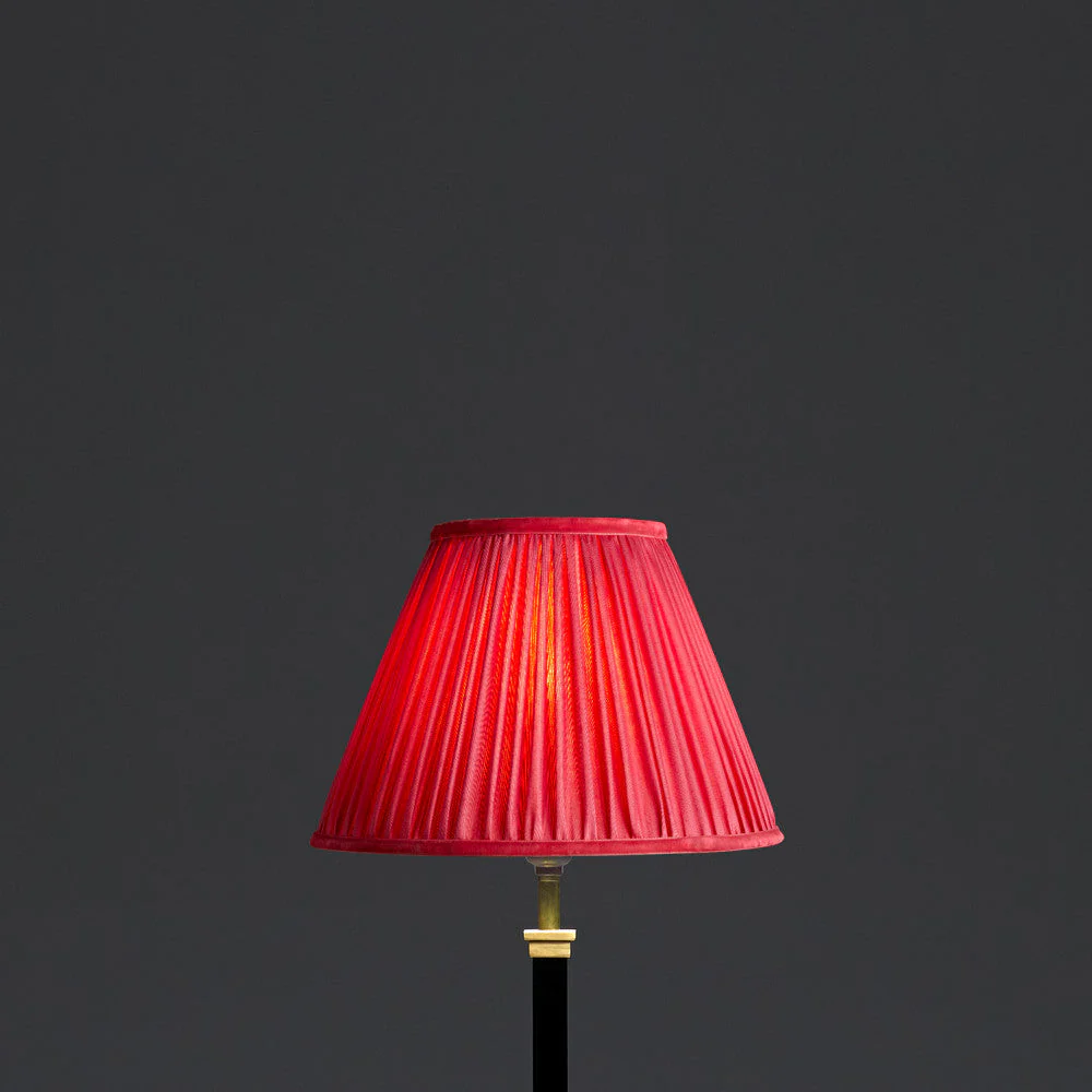 25cm empire shade in ruby silk with velvet tape - Image 2