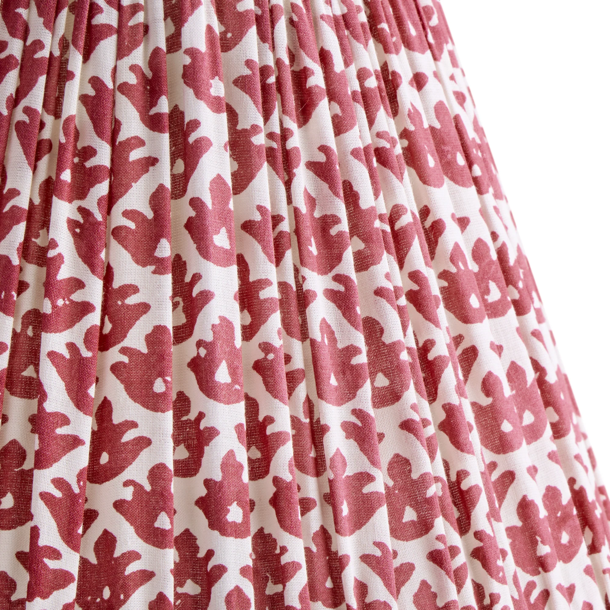 25cm empire shade in temple red block printed cotton