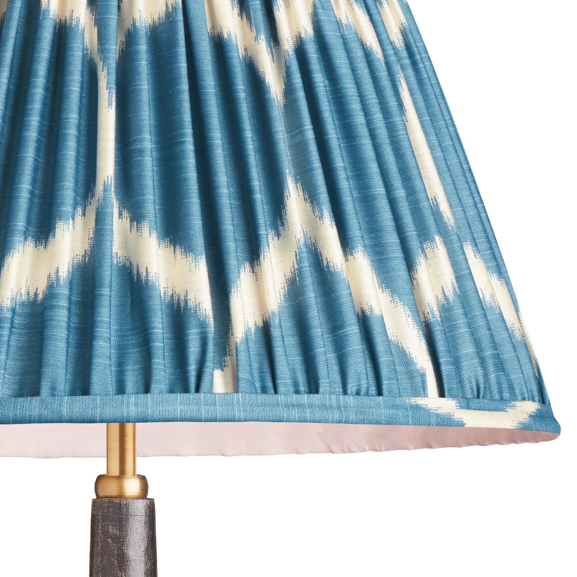25cm empire shade in Turkish blue Yoda printed silk ikat - Image 2
