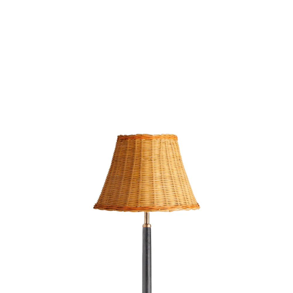 25cm empire shade in natural rattan with orange stripe