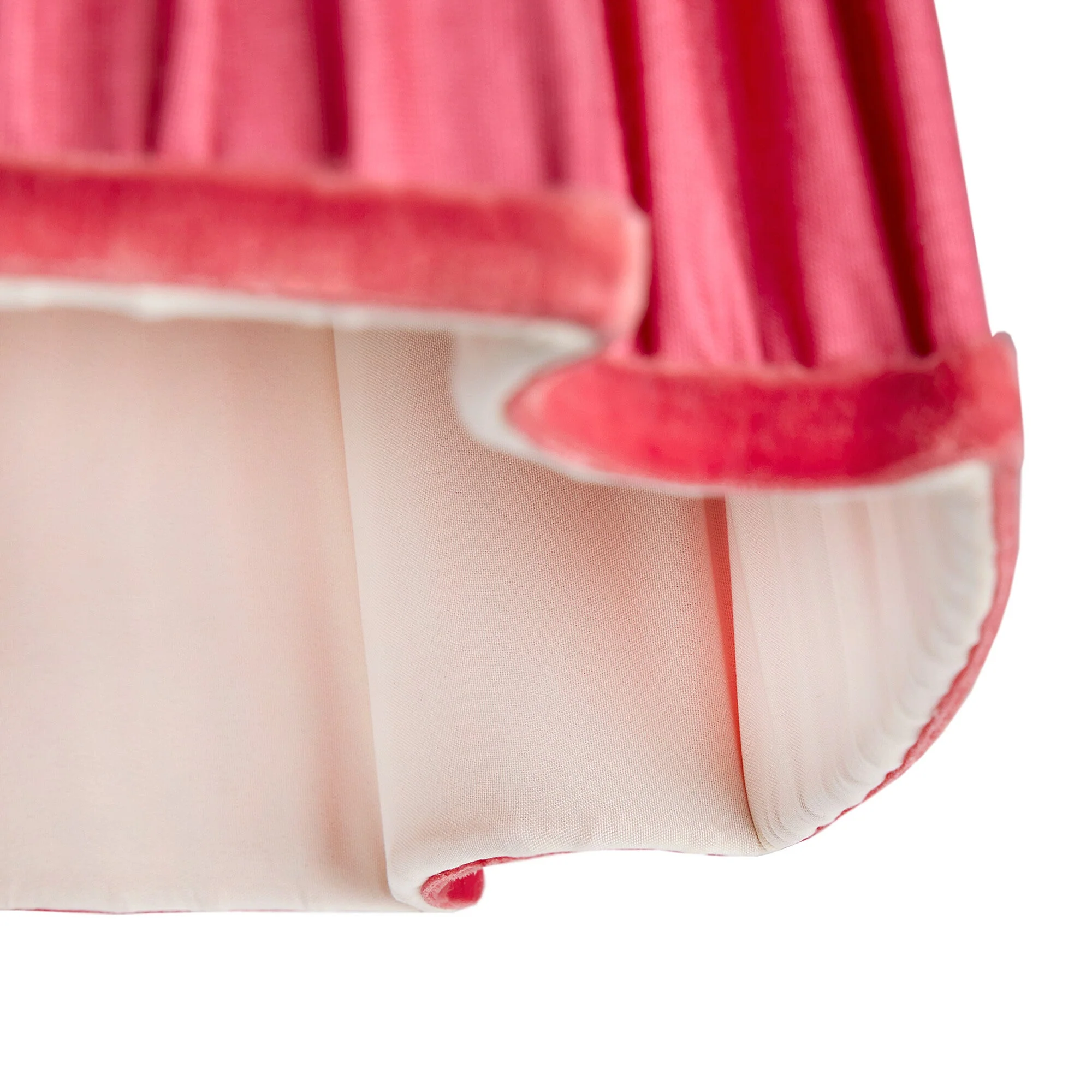 25cm fluted fancy shade in ruby silk with velvet tape - Image 3
