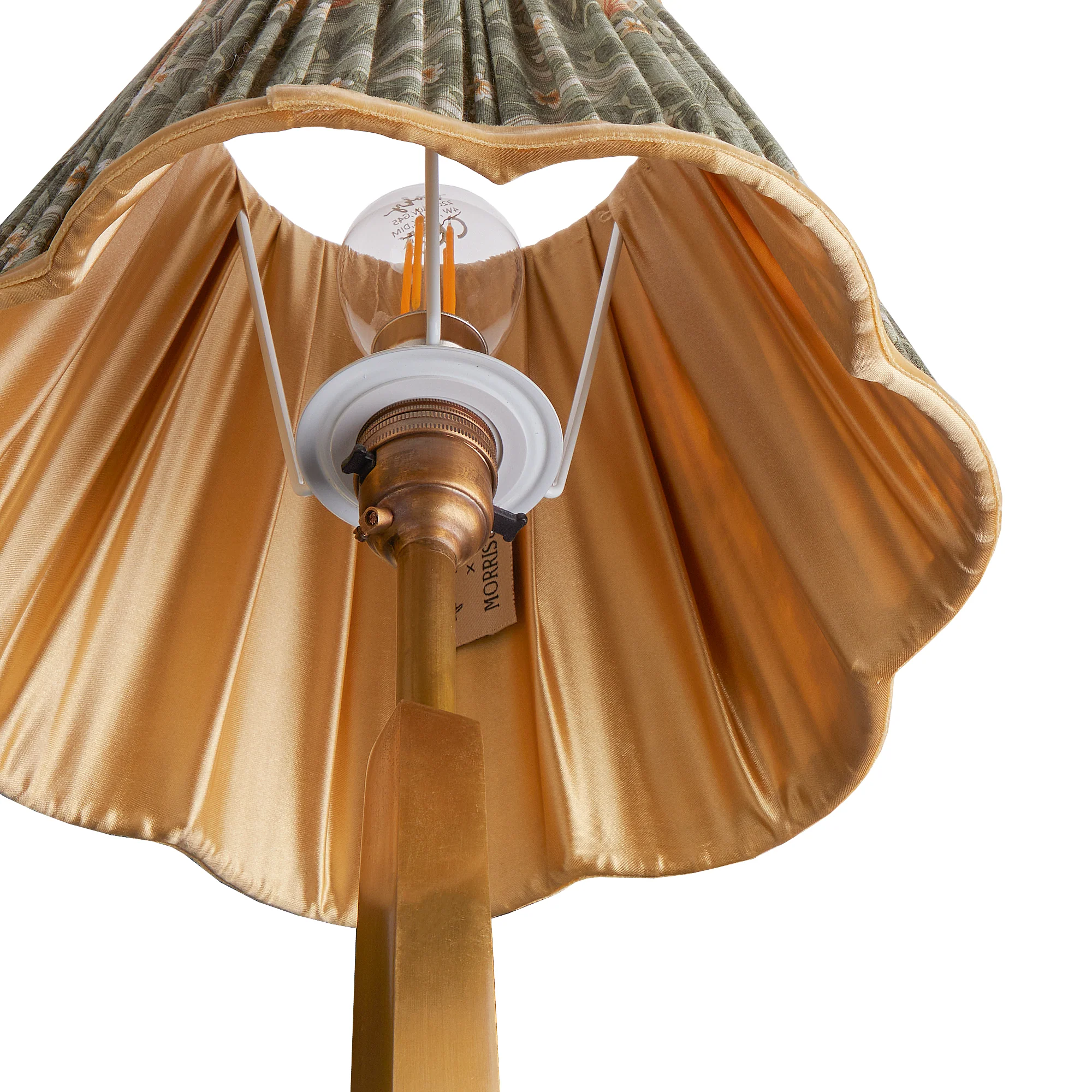 25cm scalloped empire shade in bay leaf & manilla silk Pimpernel by Morris & Co. - Image 5