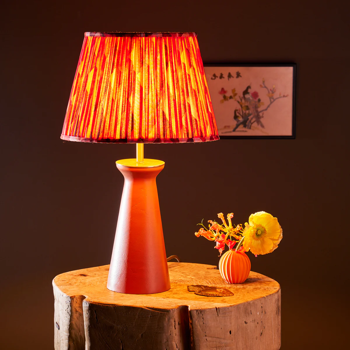 25cm tall tapered shade in red harlequin by Matthew Williamson - Image 6