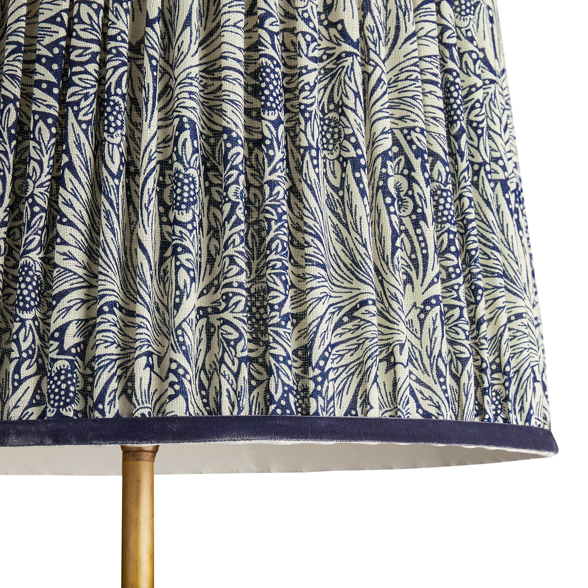 25m tall tapered shade in indigo Marigold linen by Morris & Co. - Image 2