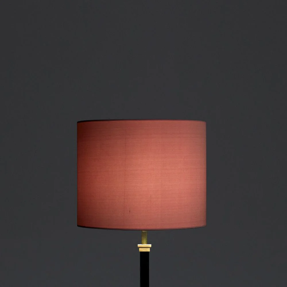 25cm drum lampshade in antique rose dupion silk - Image 3