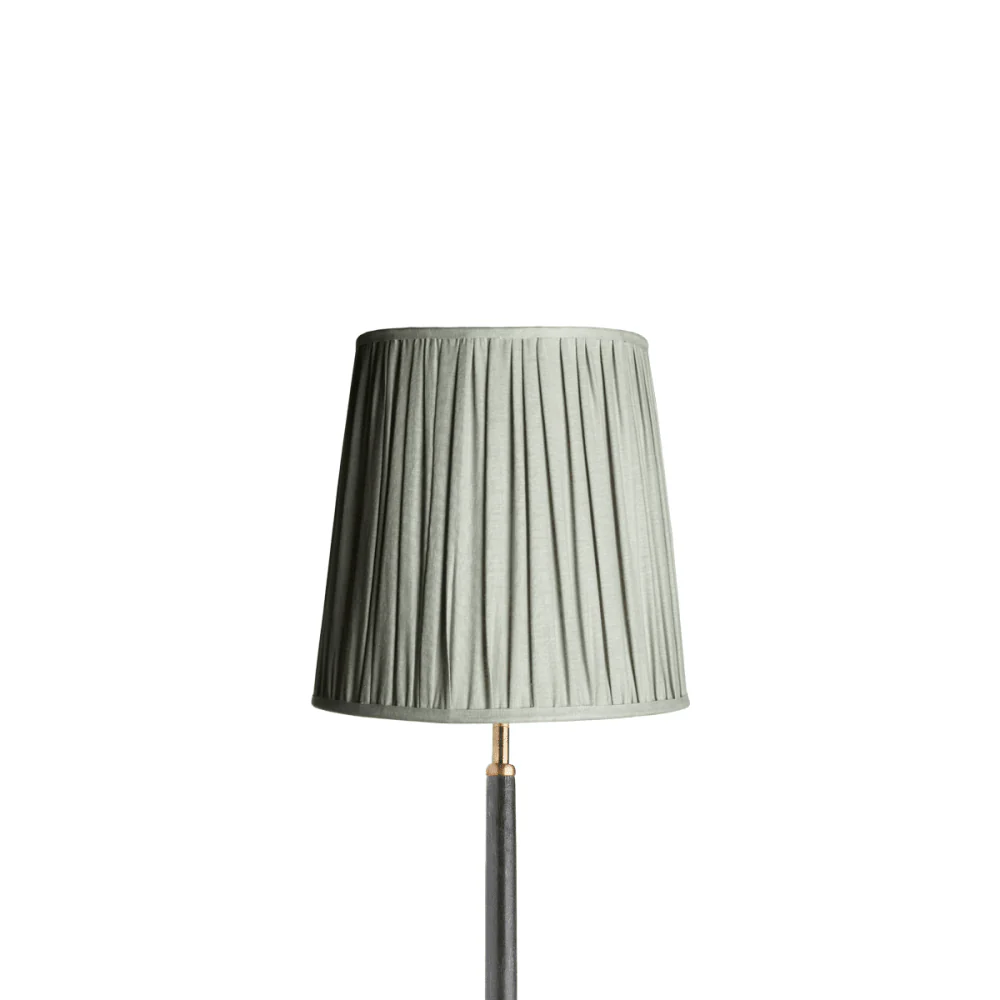 25cm tall tapered gathered lampshade in smog stonewashed linen