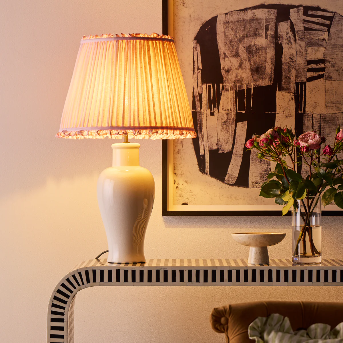 30cm empire bloomer shade in marshmallow linen - Image 6