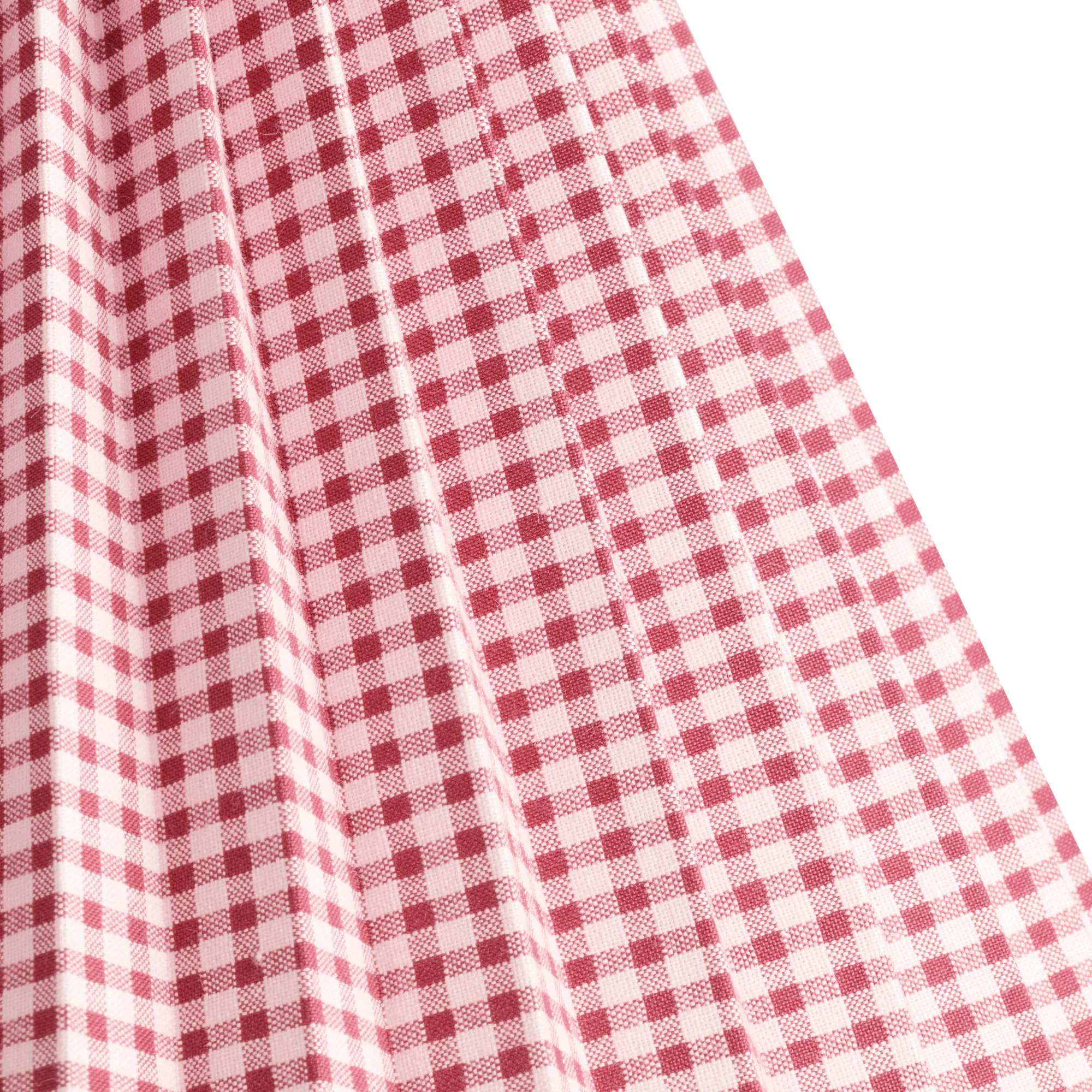 30cm empire folded shade in maroon and cream gingham