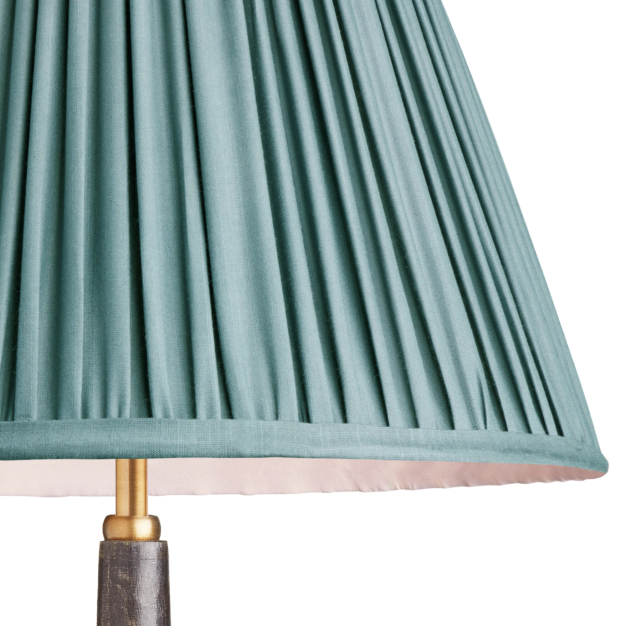 30cm empire gathered lampshade in blue silk - Image 2