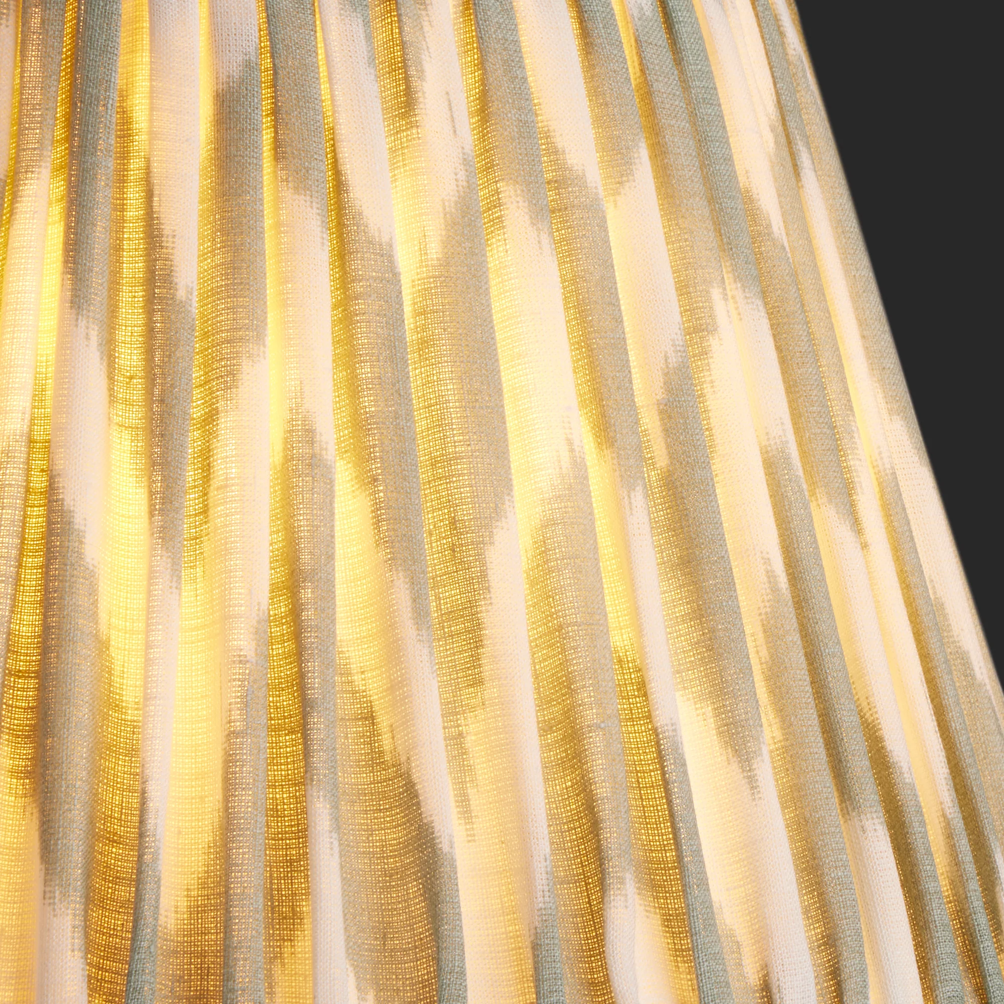 30cm empire gathered lampshade in eau de nil printed linen ikat - Image 3