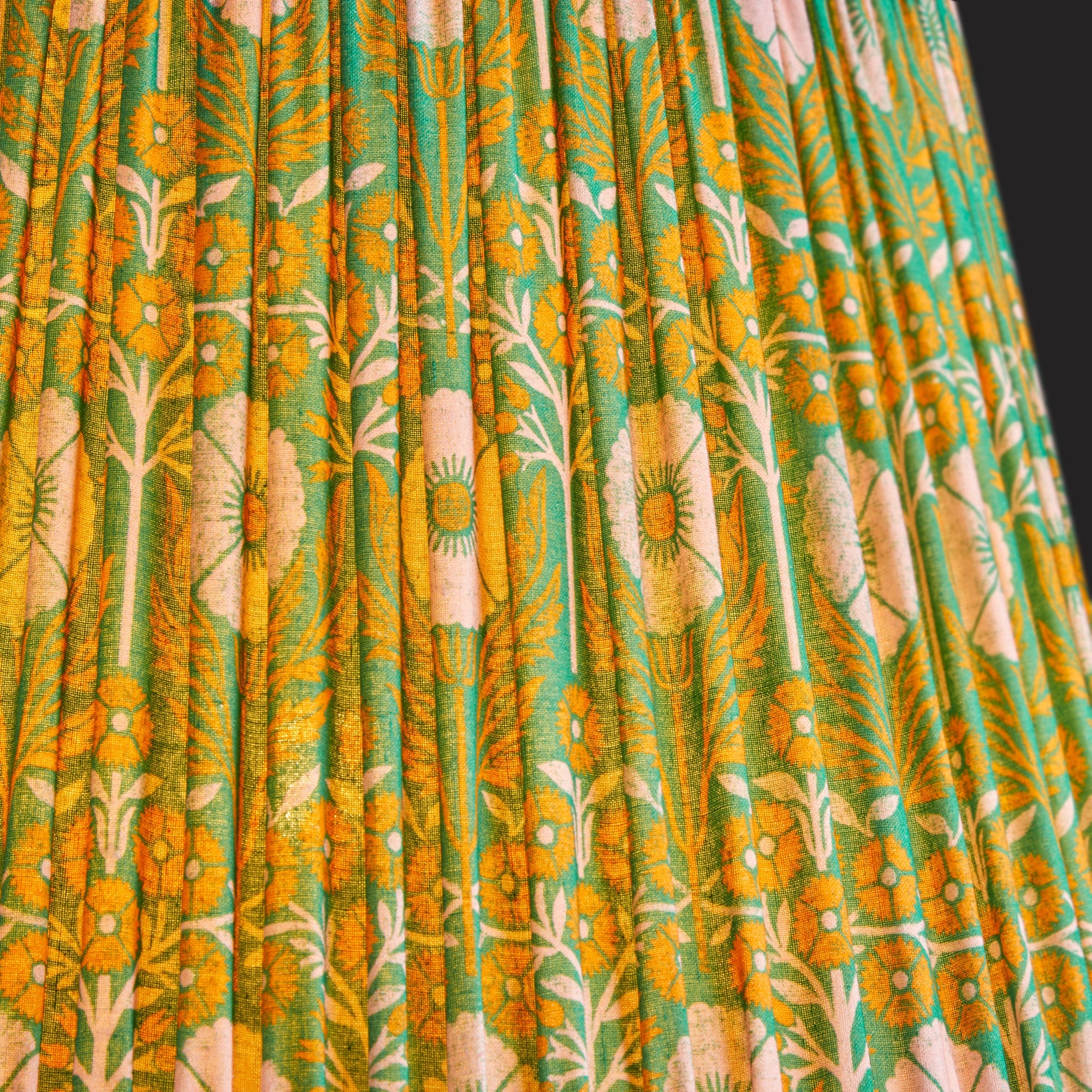 30cm empire printed cotton shade in green 'Poppies' by Ellen Merchant - Image 3