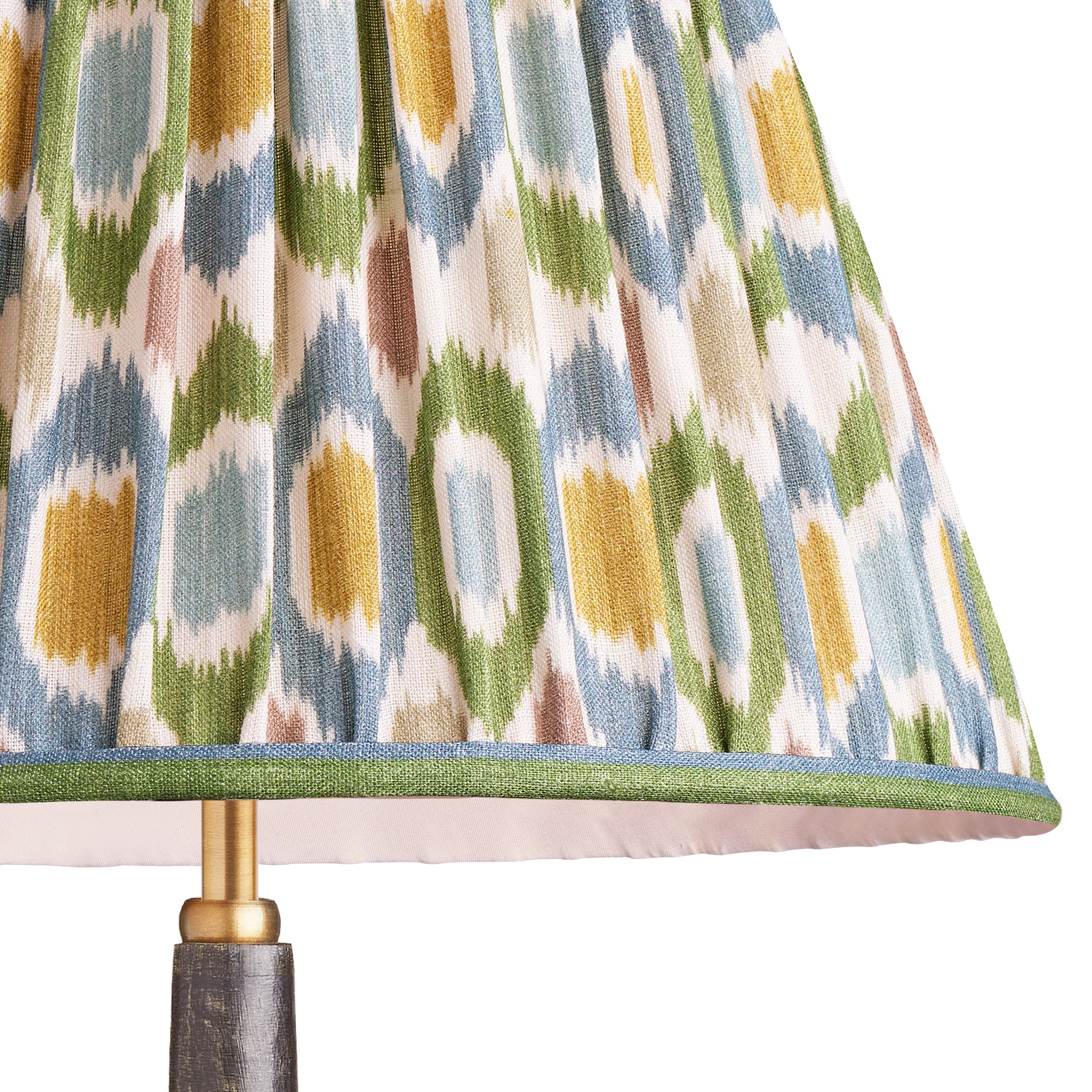 30cm empire shade in blue and green Small Ikat Spot linen by GP & J Baker - Image 2
