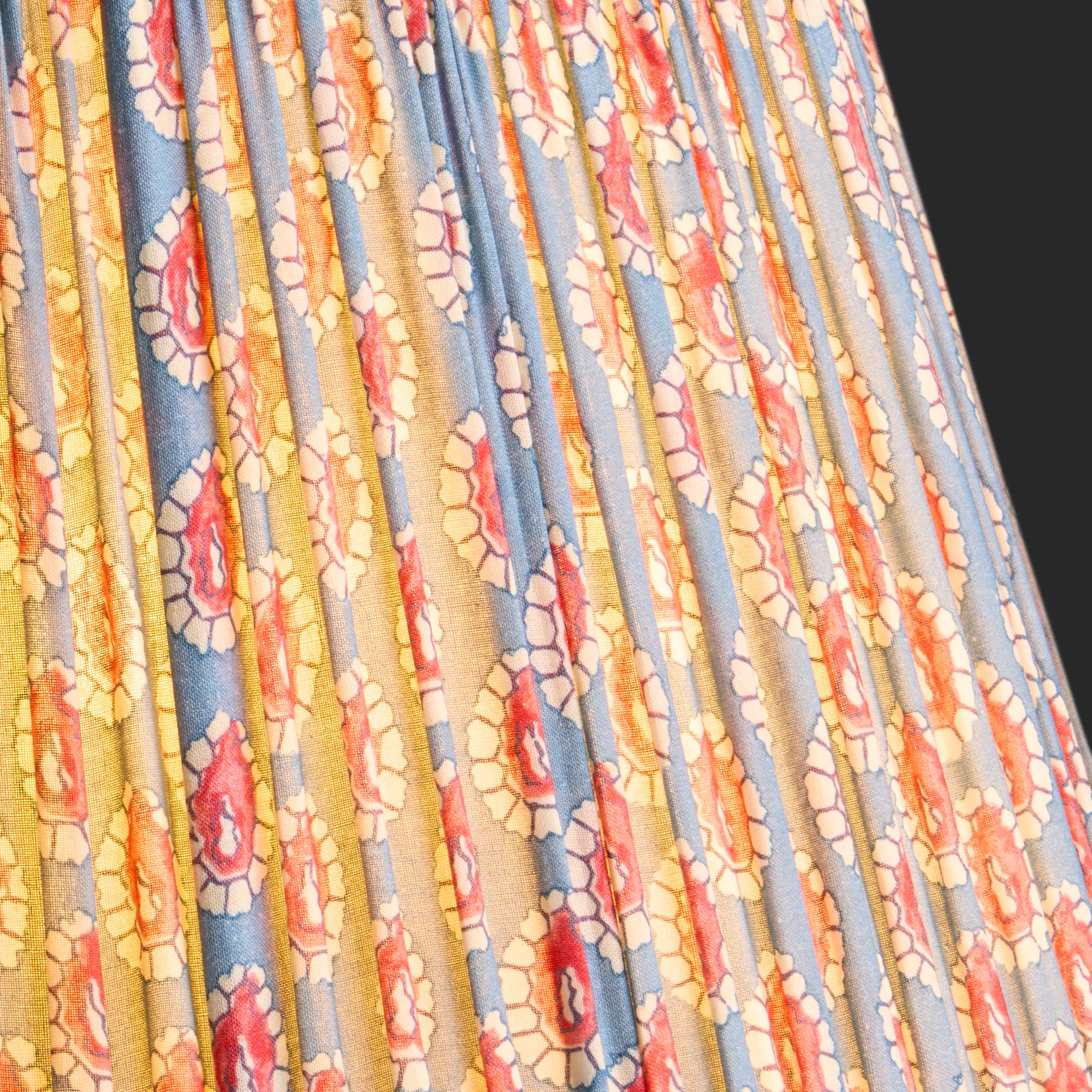 30cm empire shade in blue and red block printed Dotty gathered cotton by GP & J Baker - Image 3