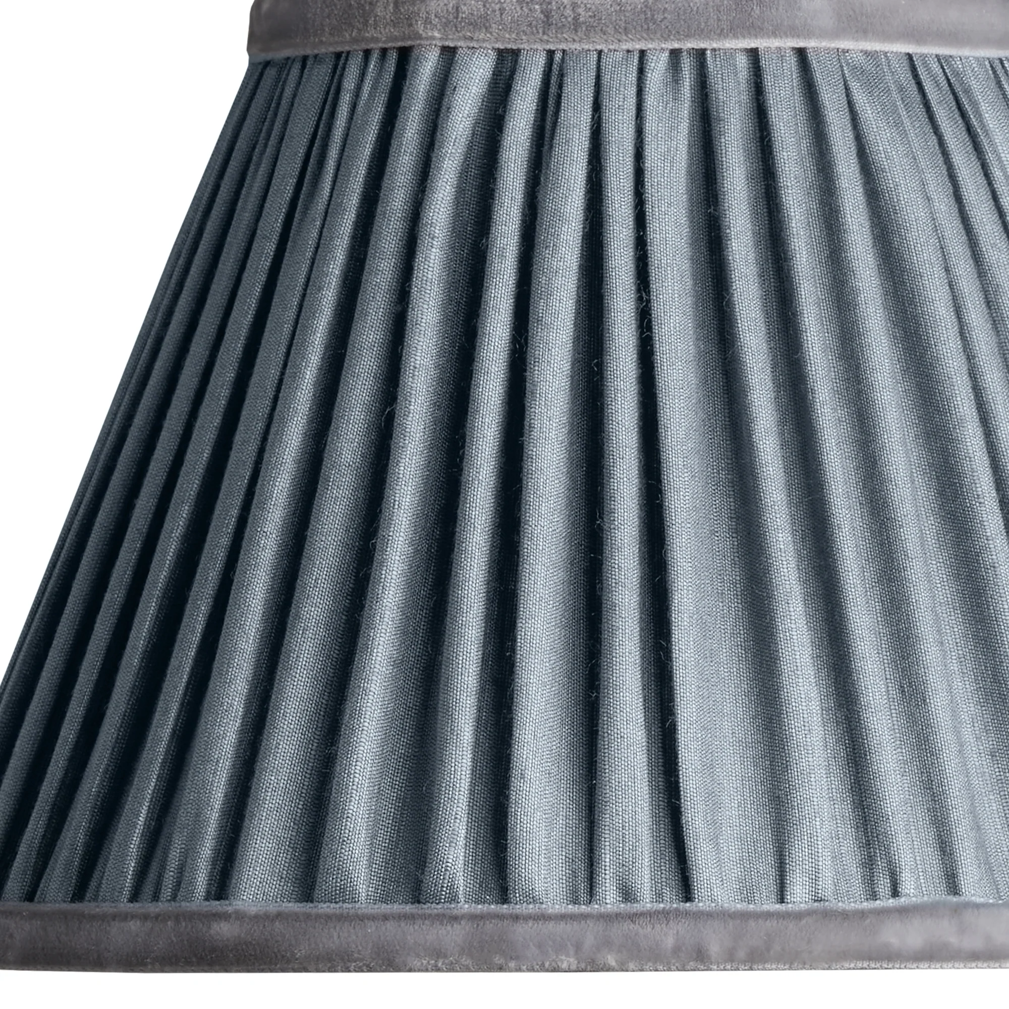 30cm empire shade in moonstone silk with velvet tape